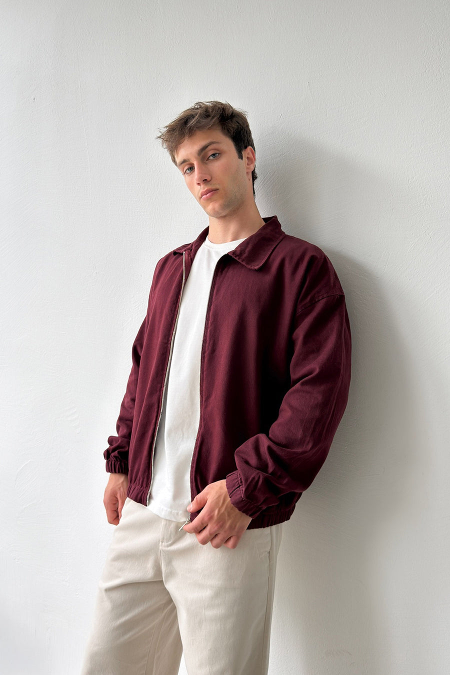 Shirt Collar Bomber Slim Jacket