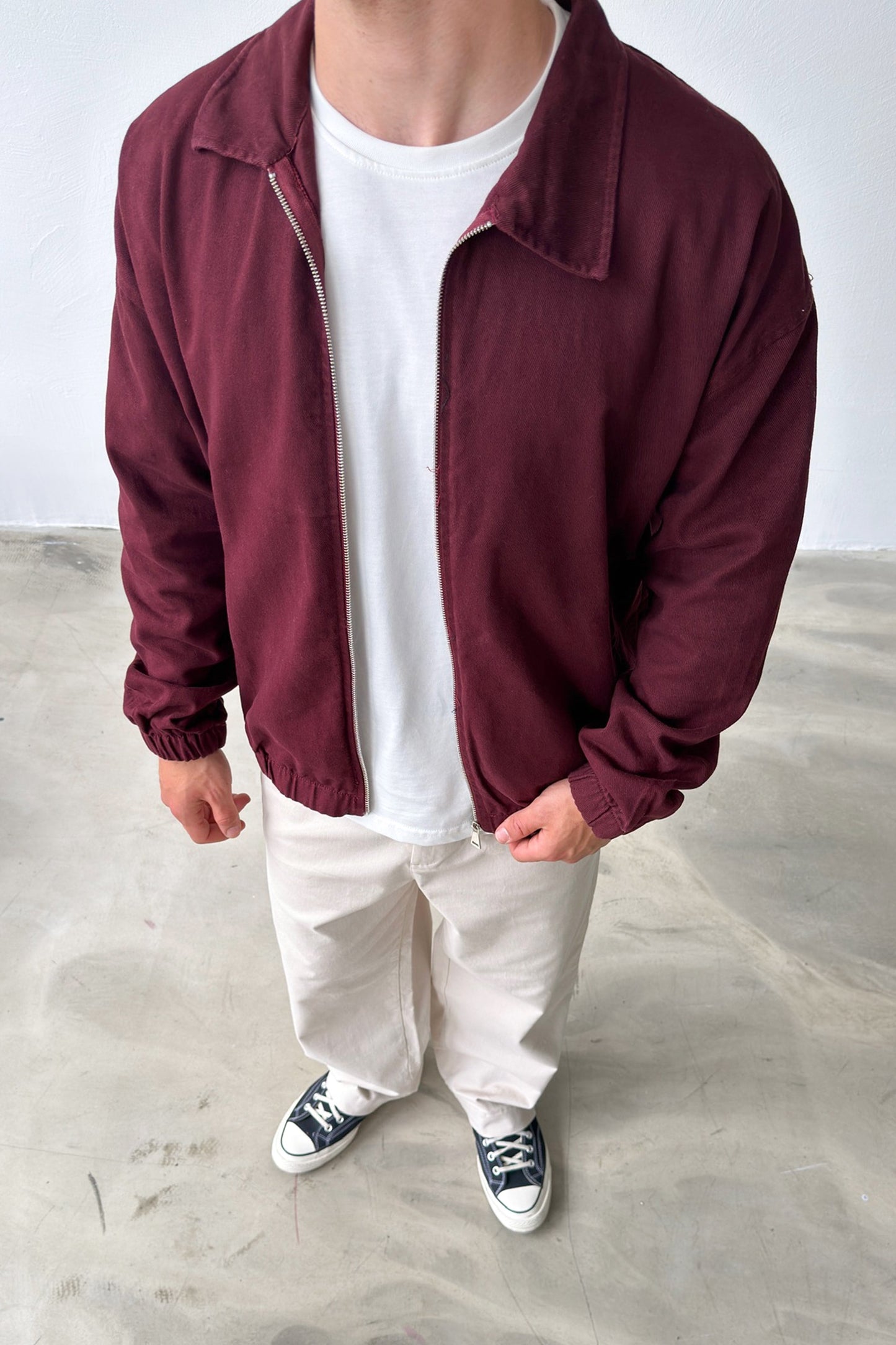 Shirt Collar Bomber Slim Jacket