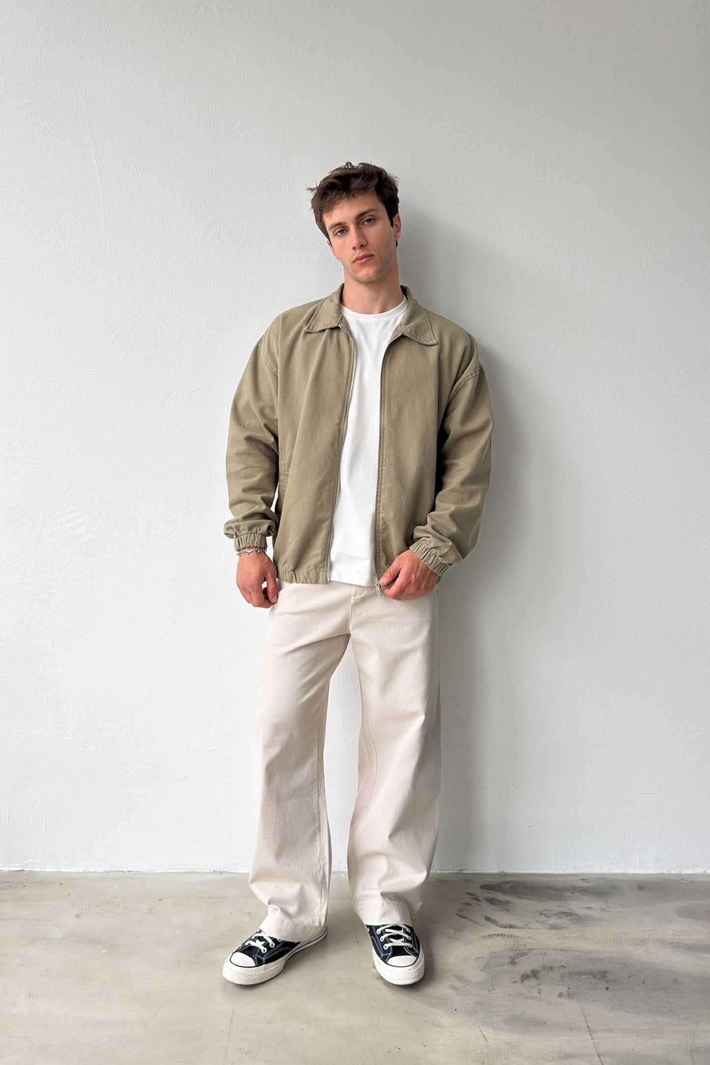 Shirt Collar Bomber Slim Jacket