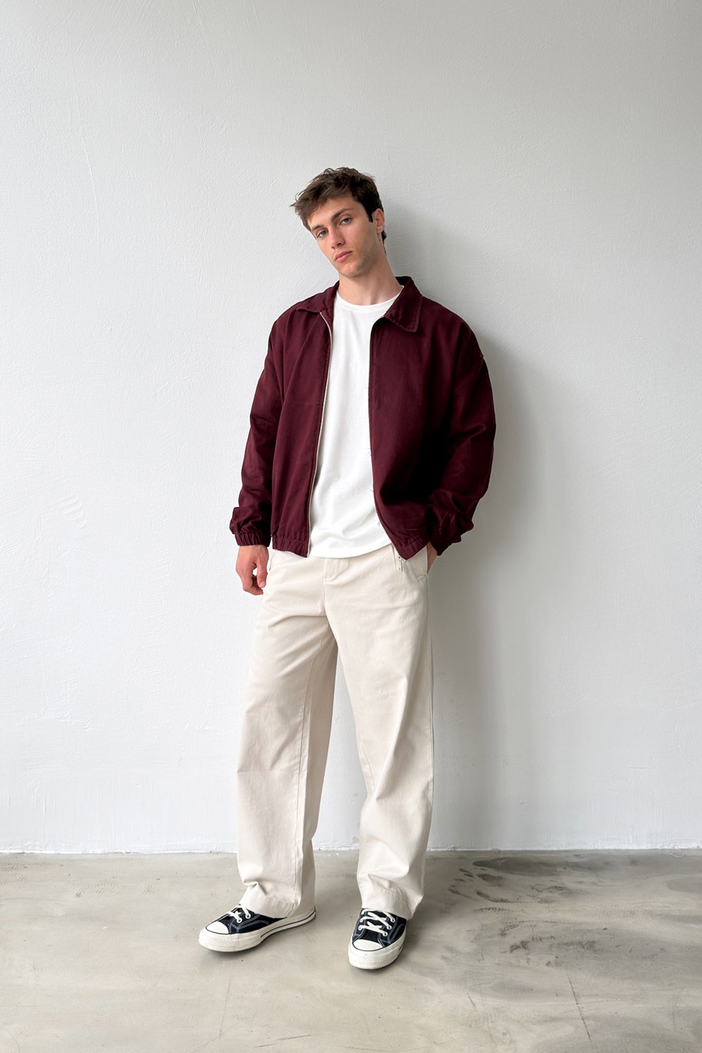 Shirt Collar Bomber Slim Jacket
