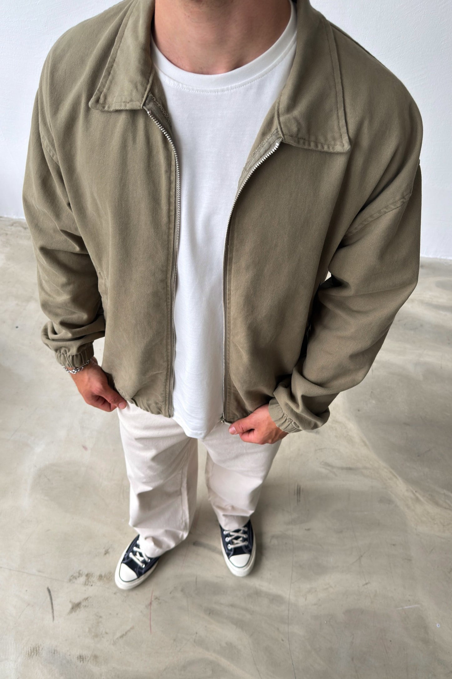 Shirt Collar Bomber Slim Jacket