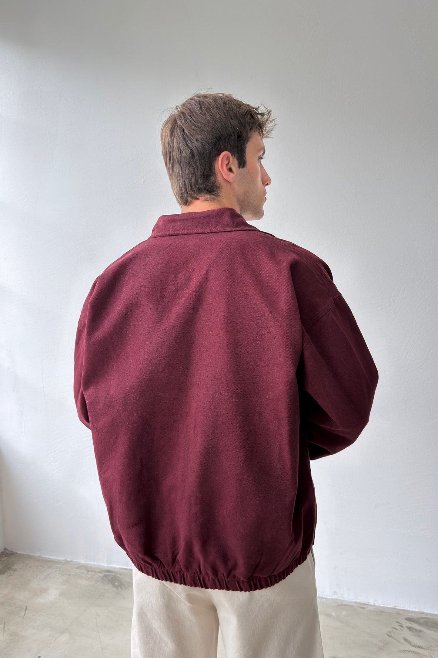 Shirt Collar Bomber Slim Jacket