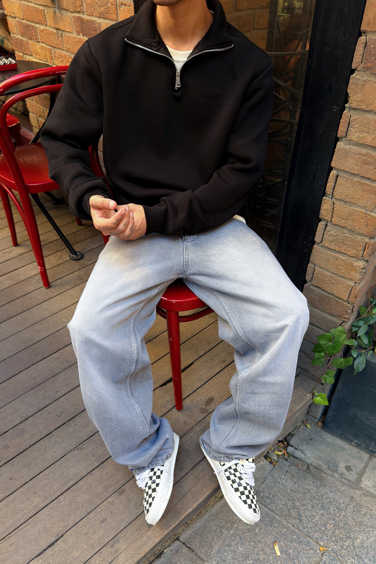 Black Half Zip Sweatshirt
