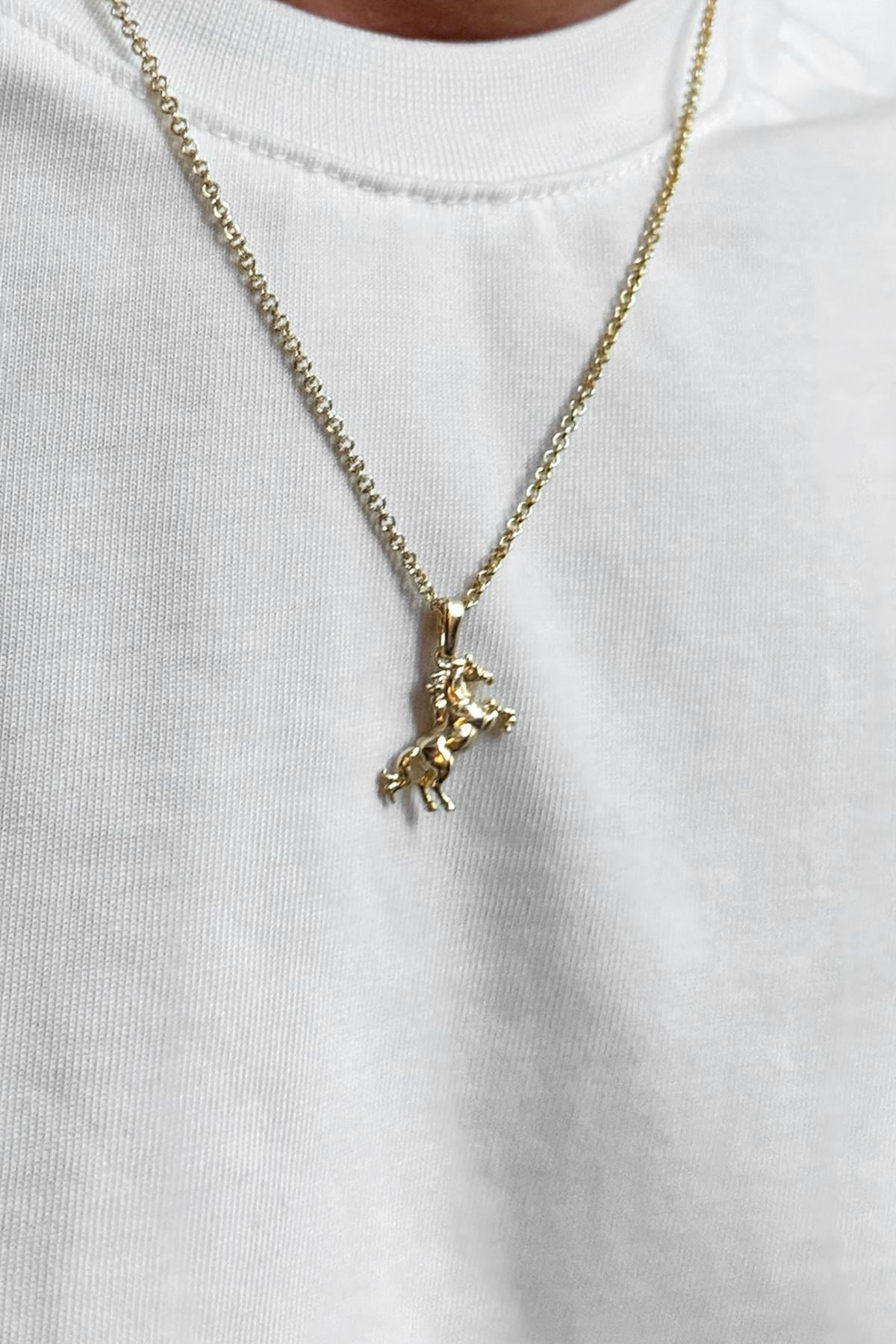 Horse Necklace Gold Yellow