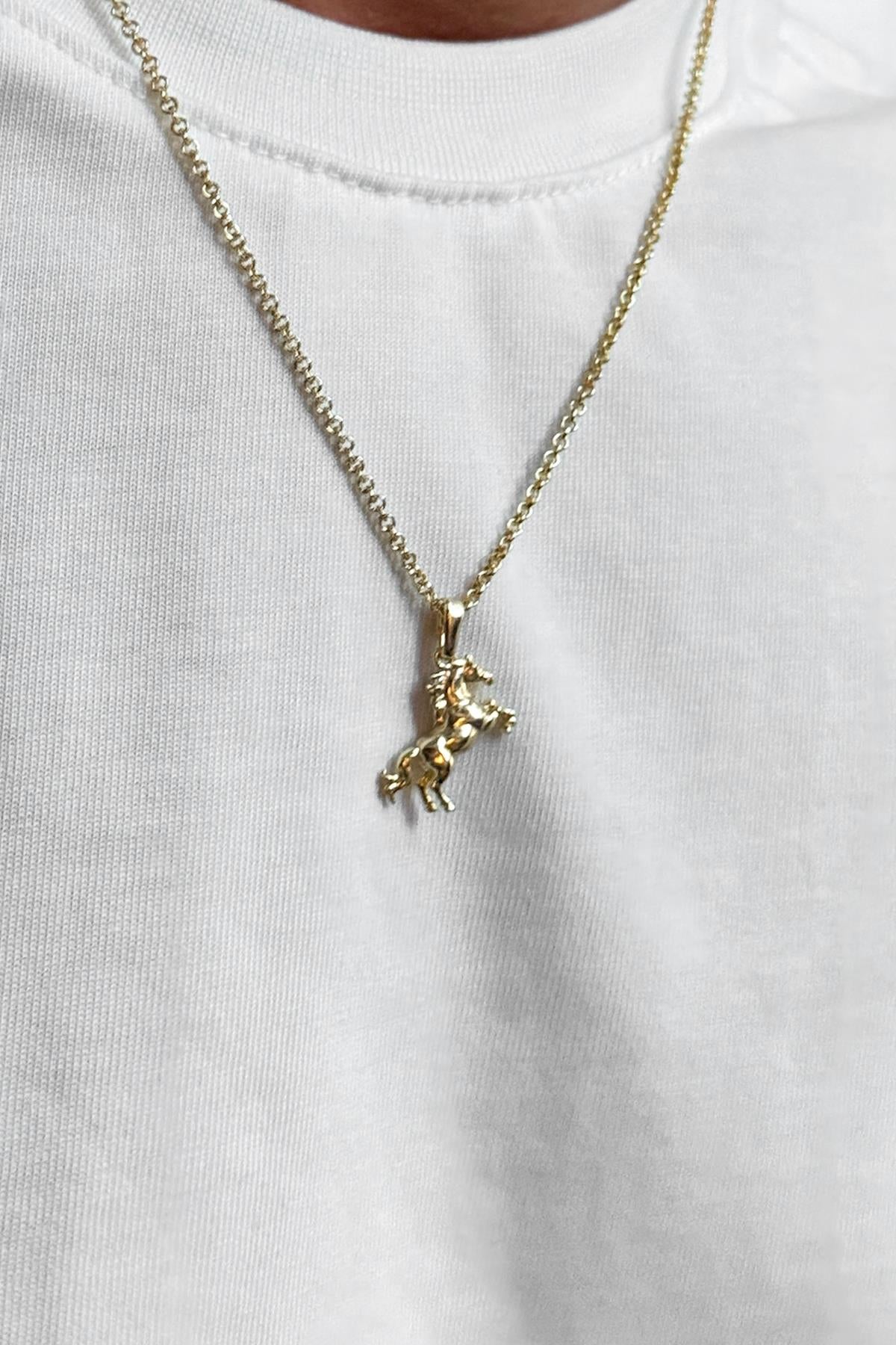 Horse Necklace Gold Yellow