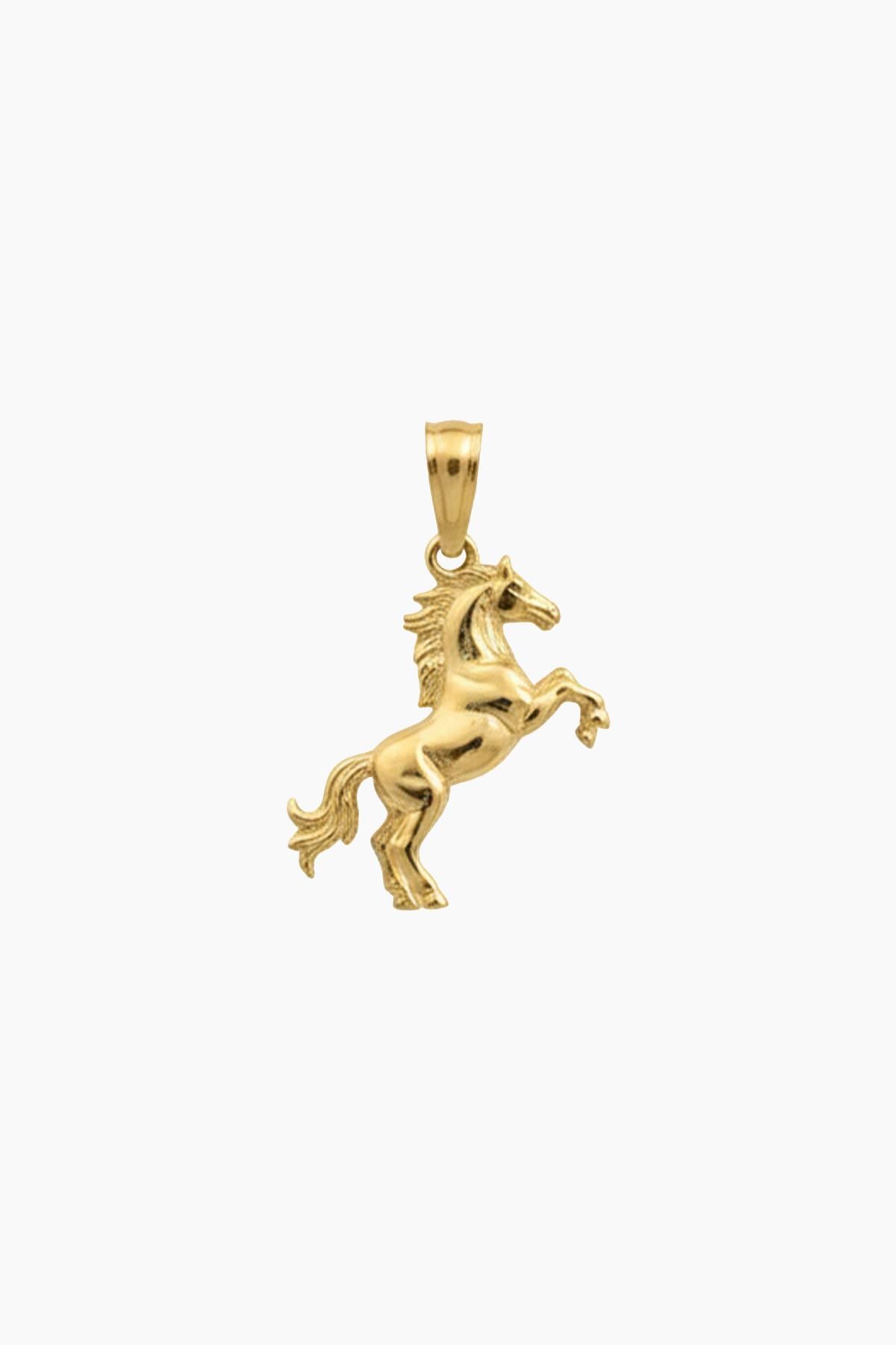 Horse Necklace Gold Yellow