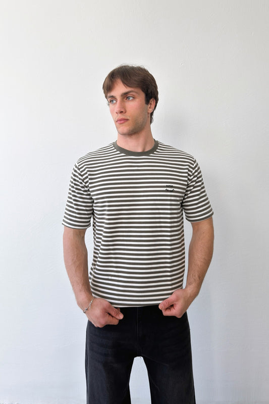 Human Embroidered Striped T-shirt