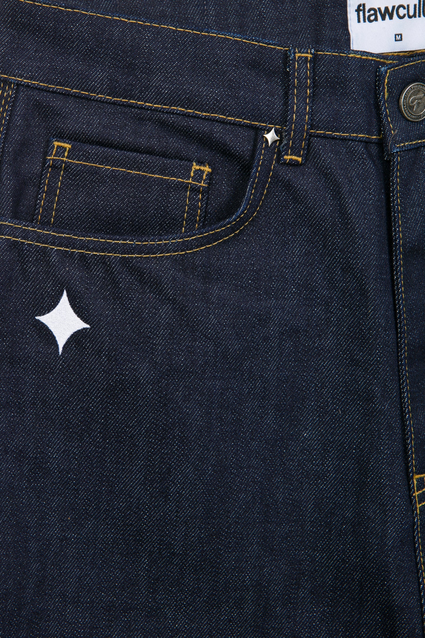 "LFF" EMBROIDERED BAGGY JEAN RAW