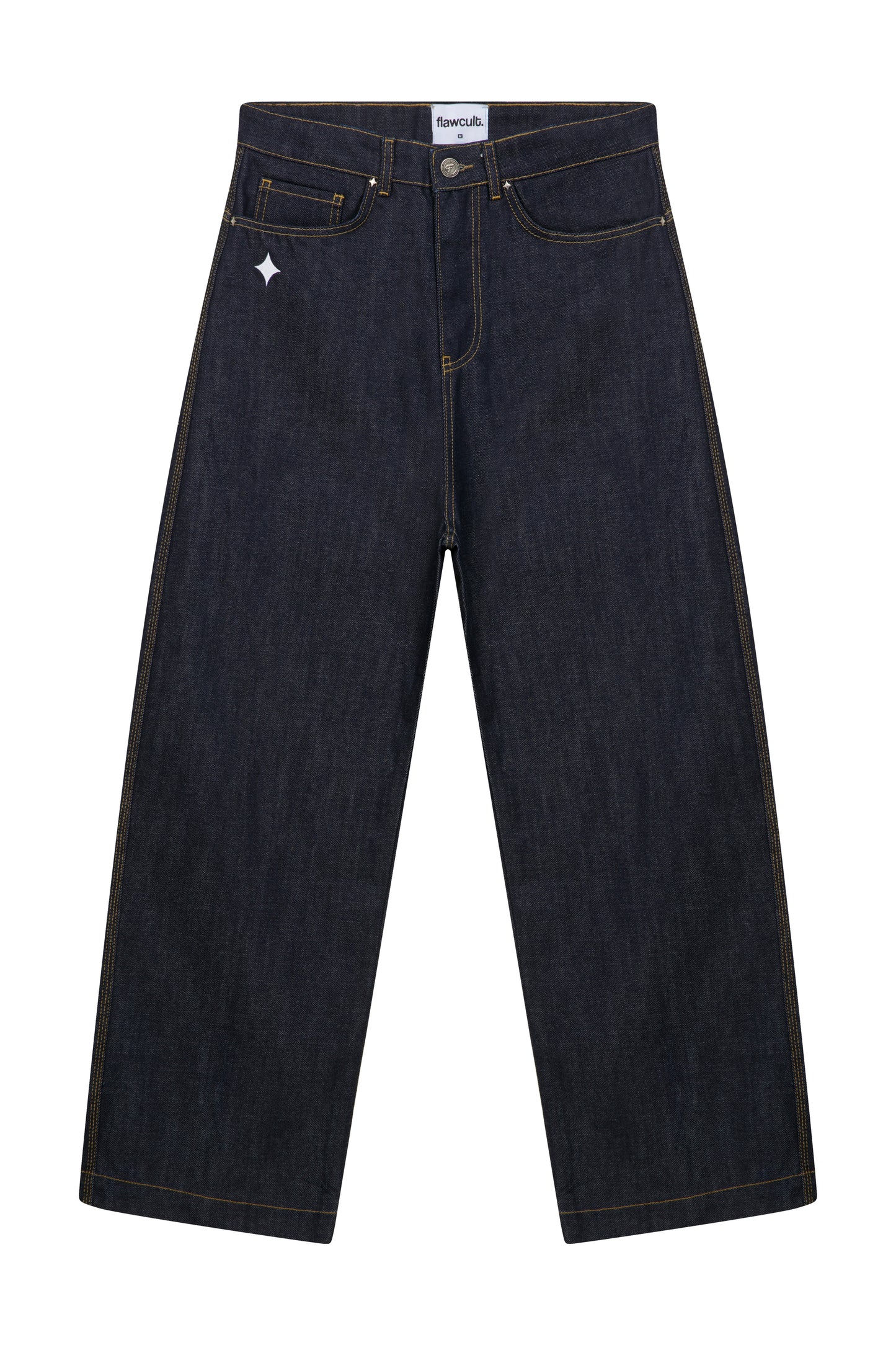 "LFF" EMBROIDERED BAGGY JEAN RAW