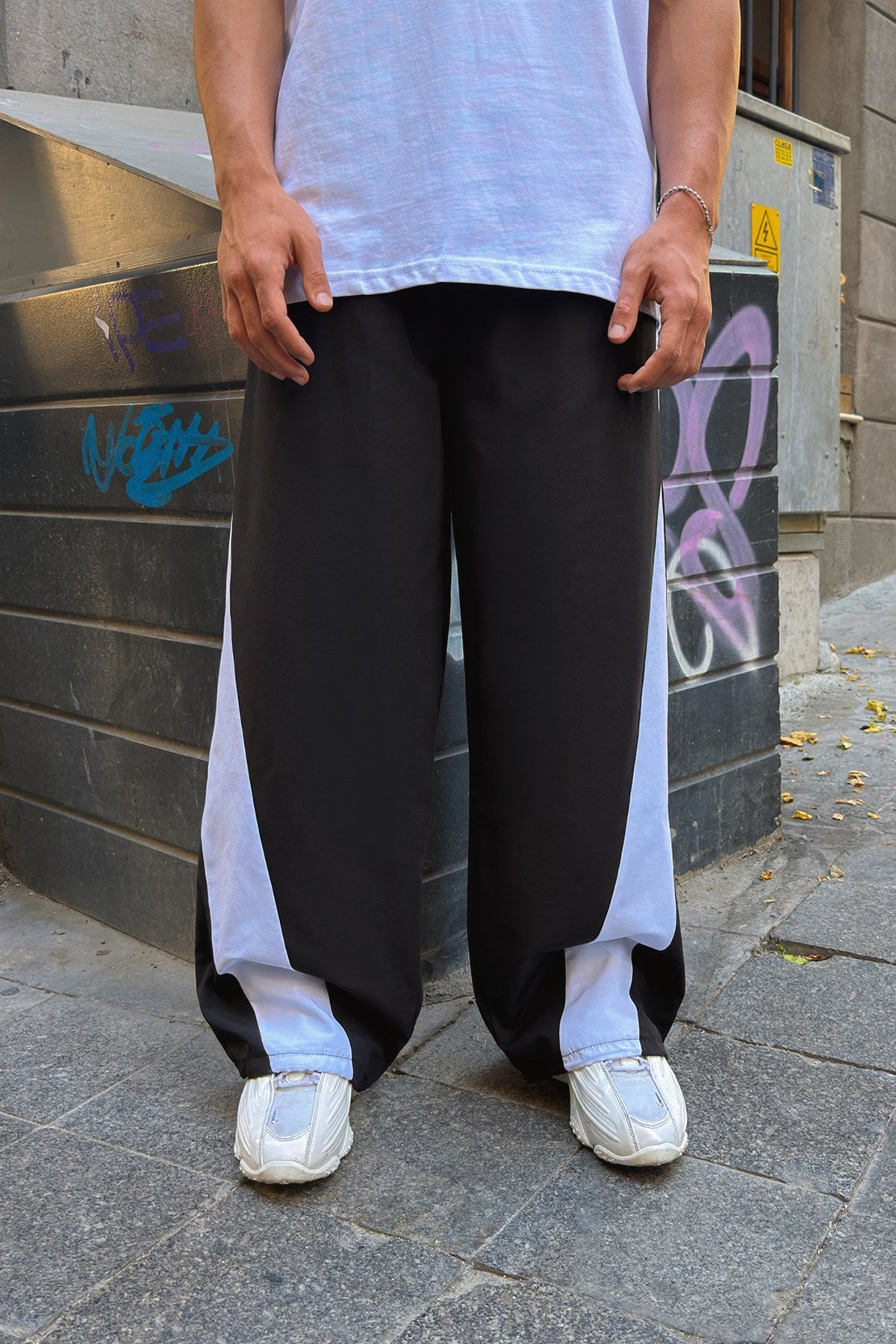 Wave Black Track Pants
