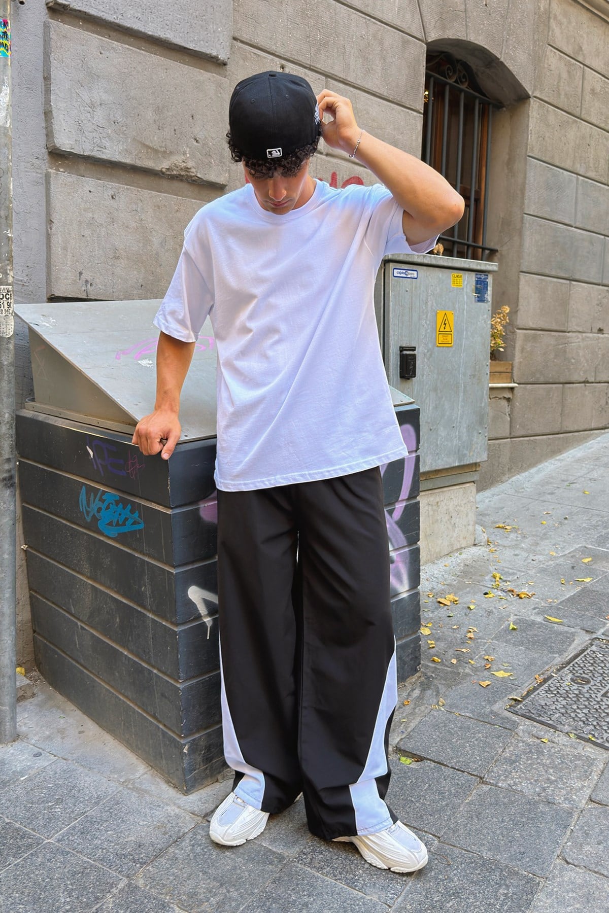 Wave Black Track Pants