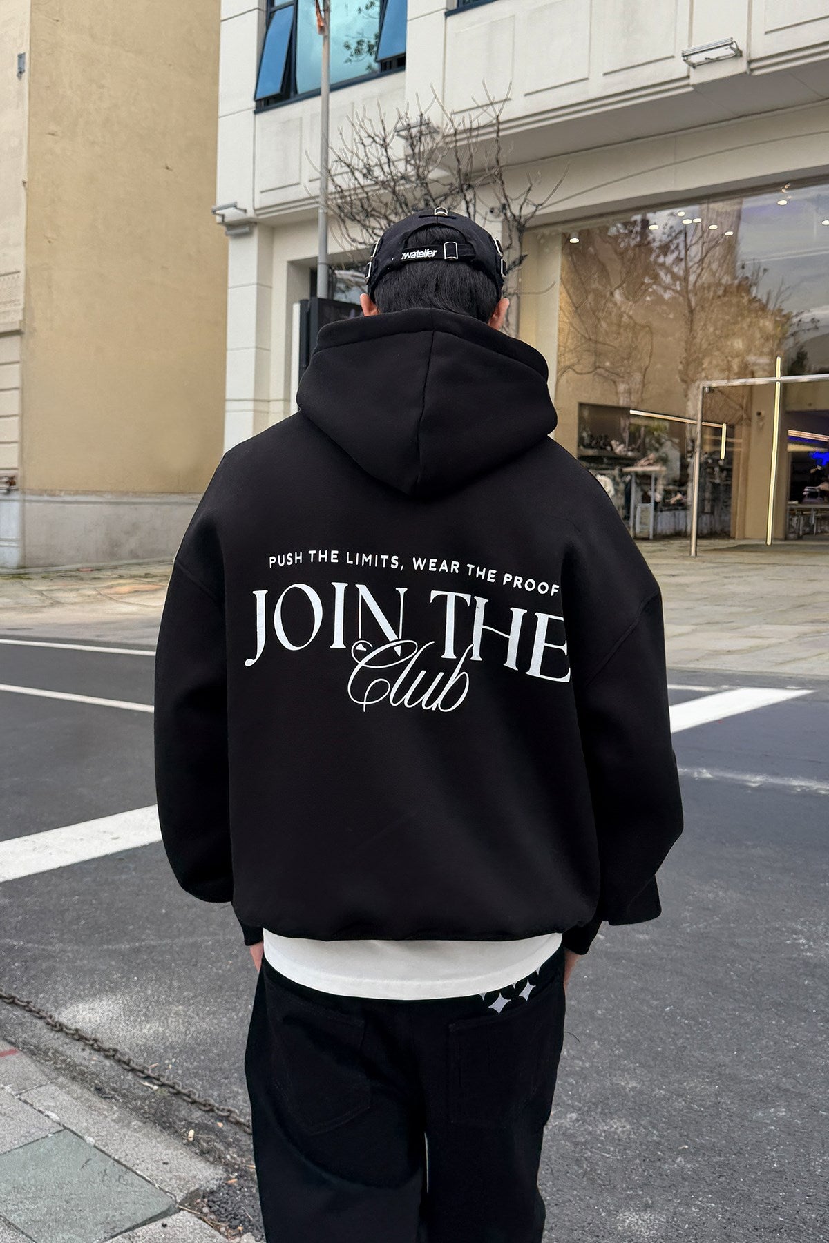 Black Printed Hoodie