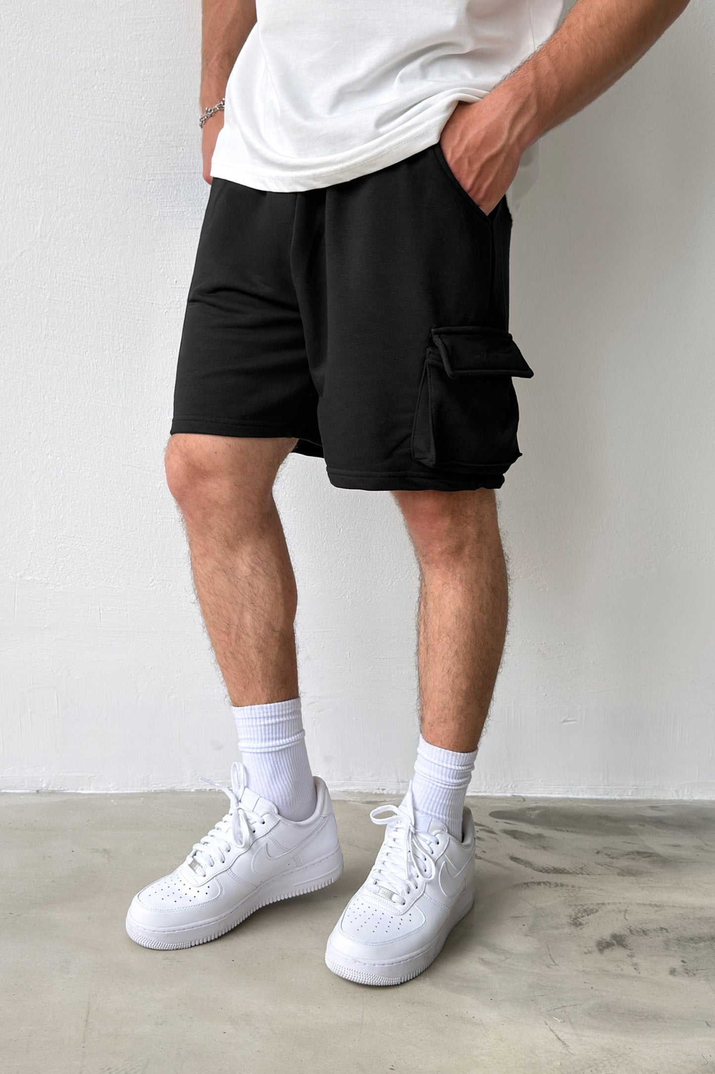 Basic Black Cargo Shorts