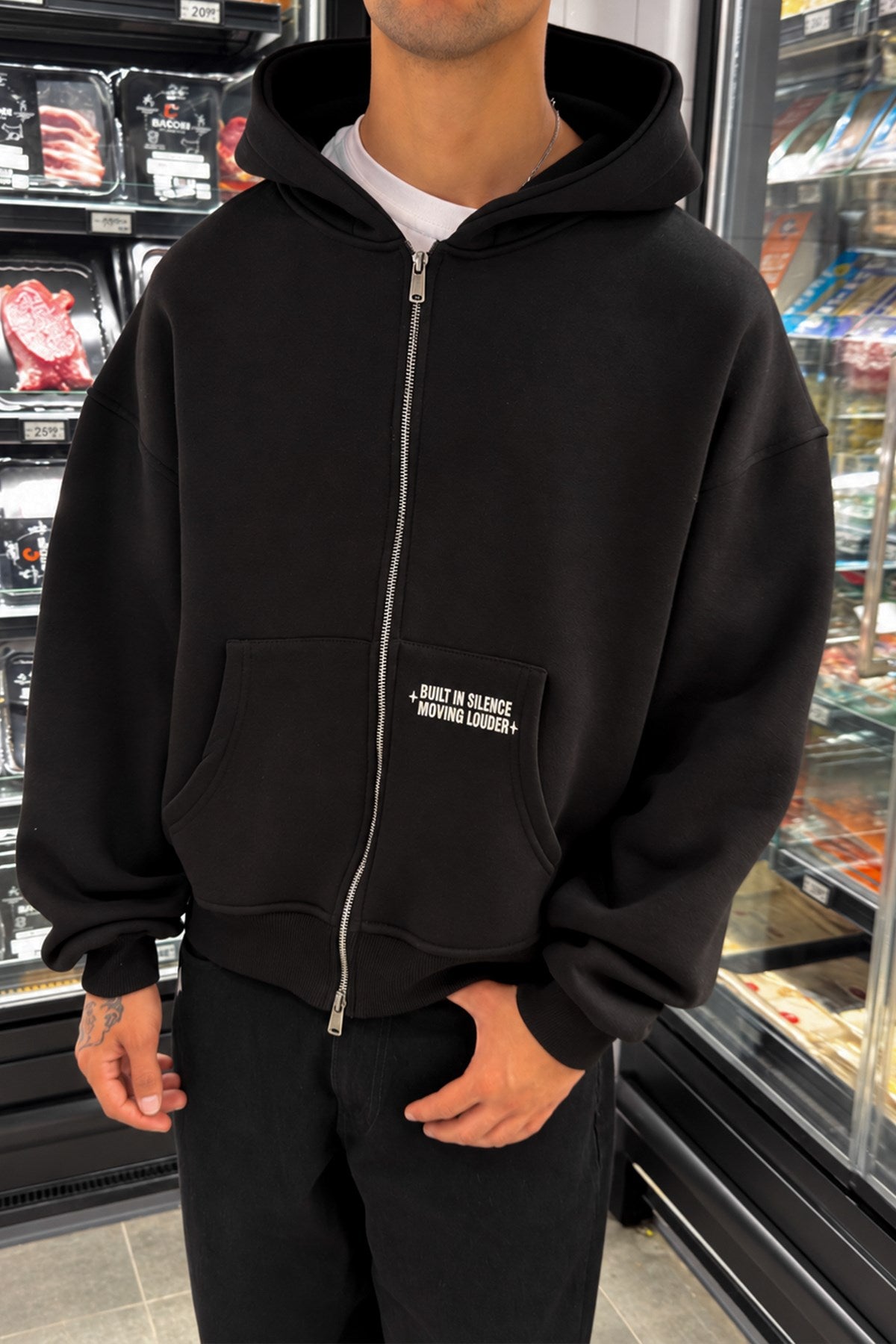 Cipher Black Zip-Up Hoodie