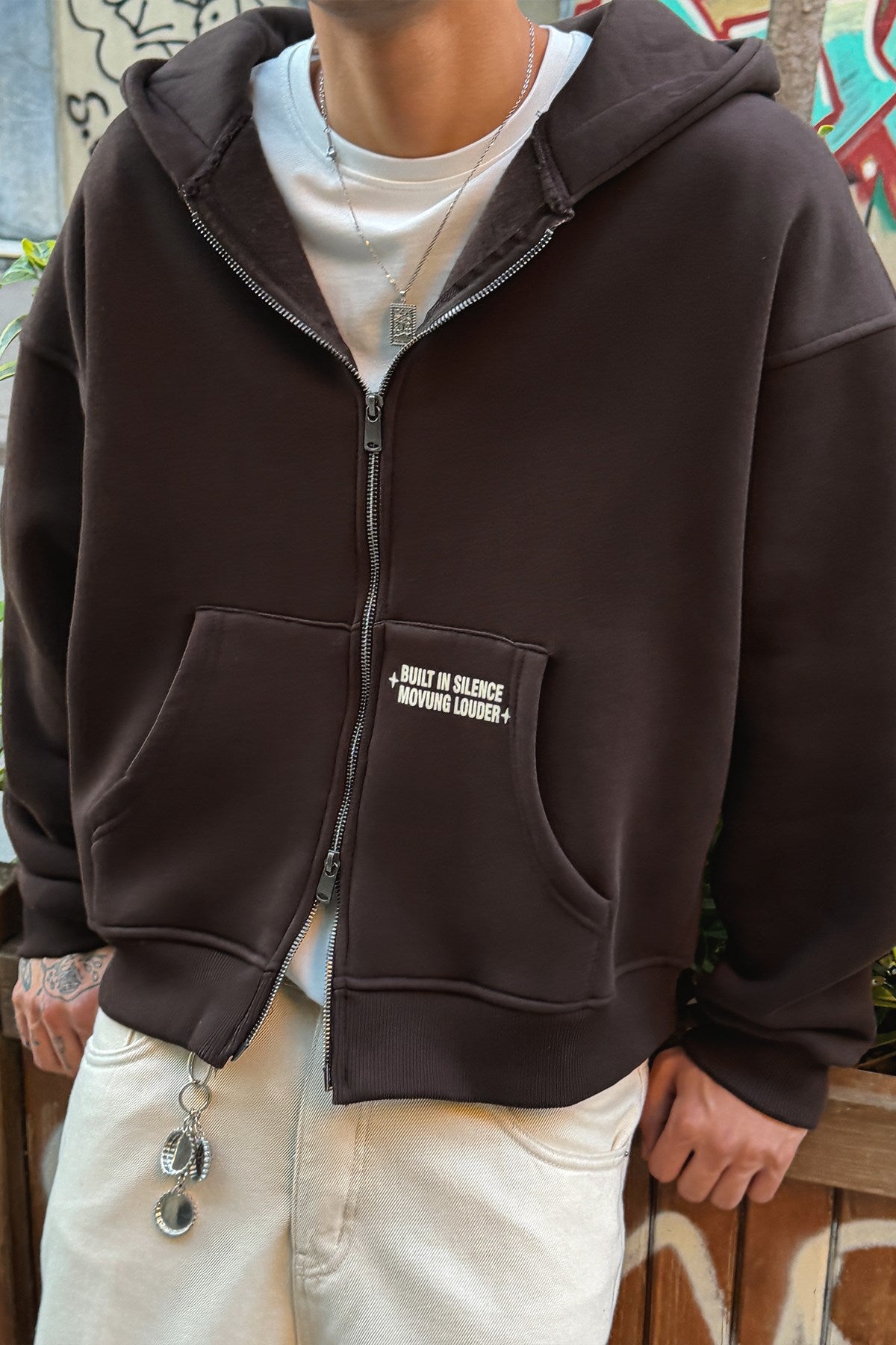 Cipher Brown Zip-Up Hoodie
