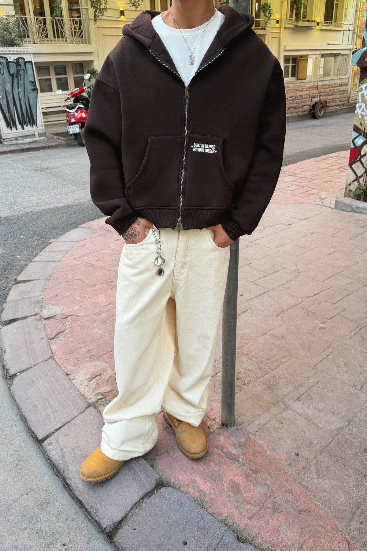 Cipher Brown Zip-Up Hoodie