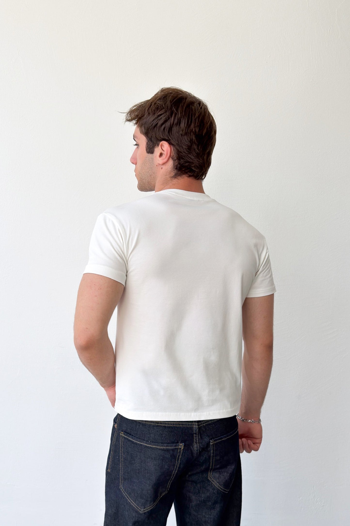 Baby Fit T-shirt with Embroidered Sleeves