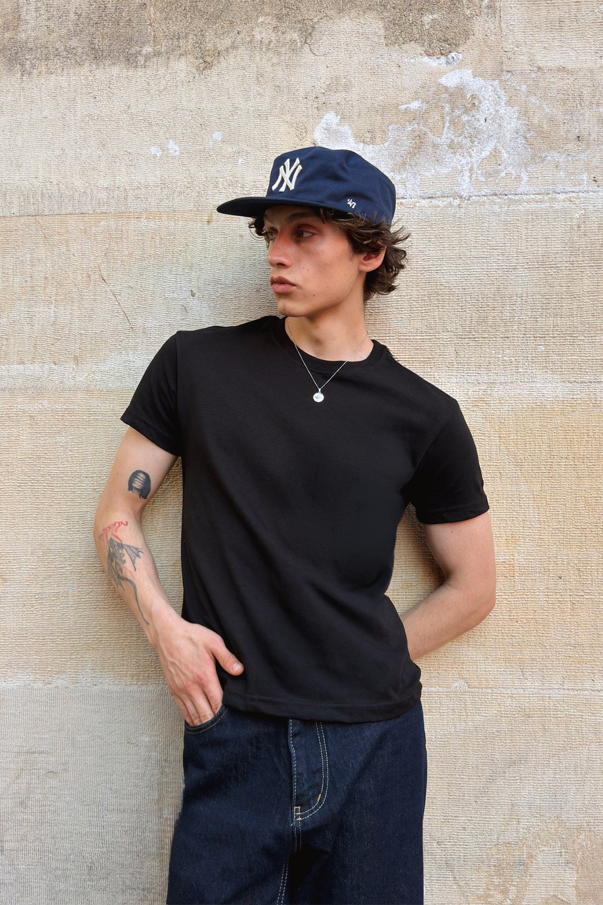 Baby Fit T-shirt with Embroidered Sleeves