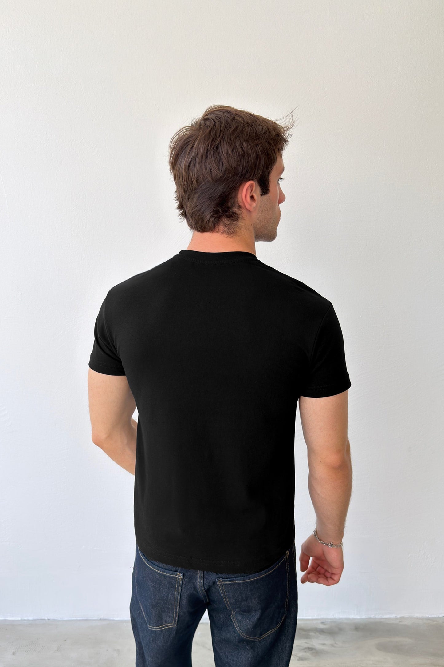 Baby Fit T-shirt with Embroidered Sleeves