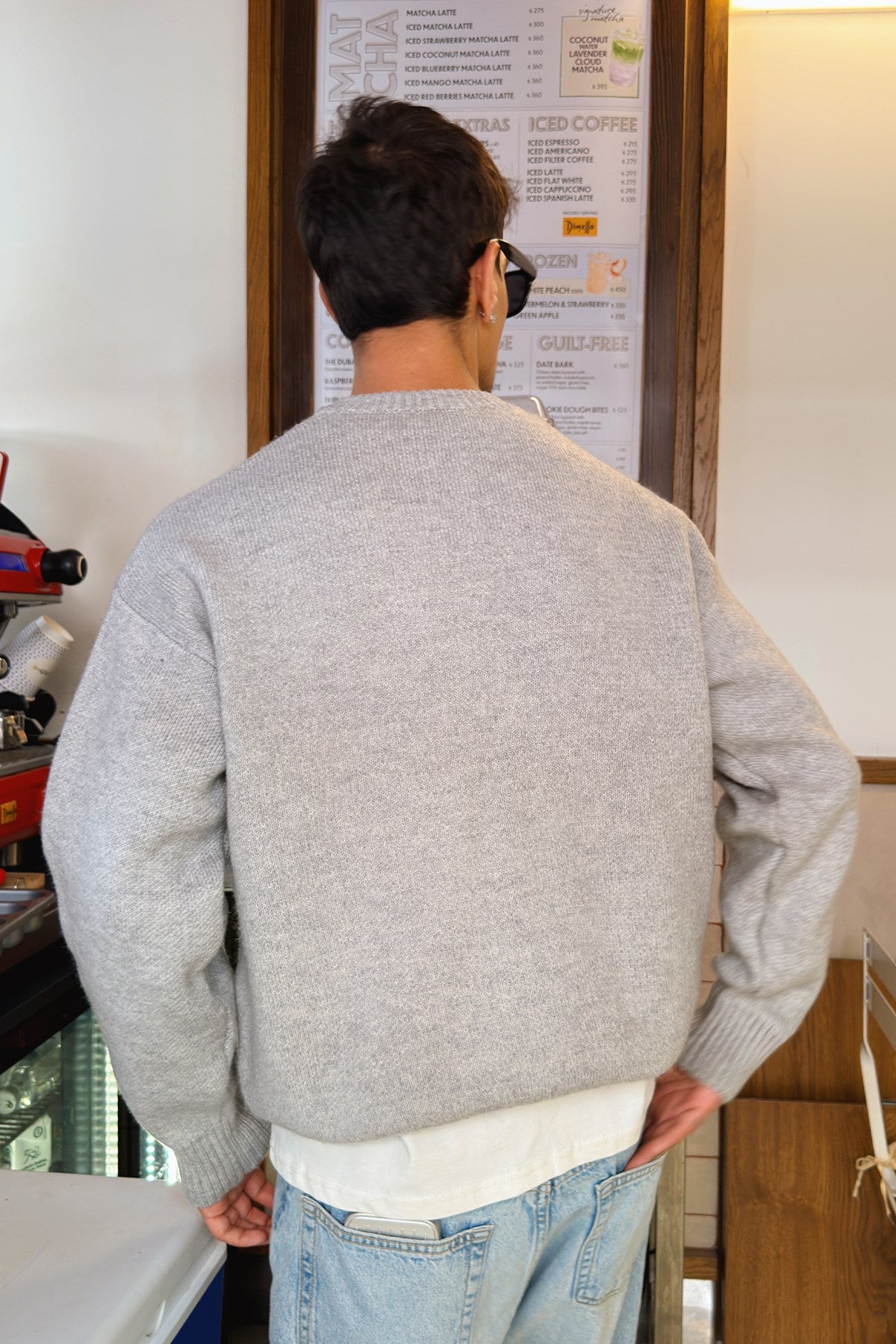 Light Gray Boxy Fit Crewneck Sweater