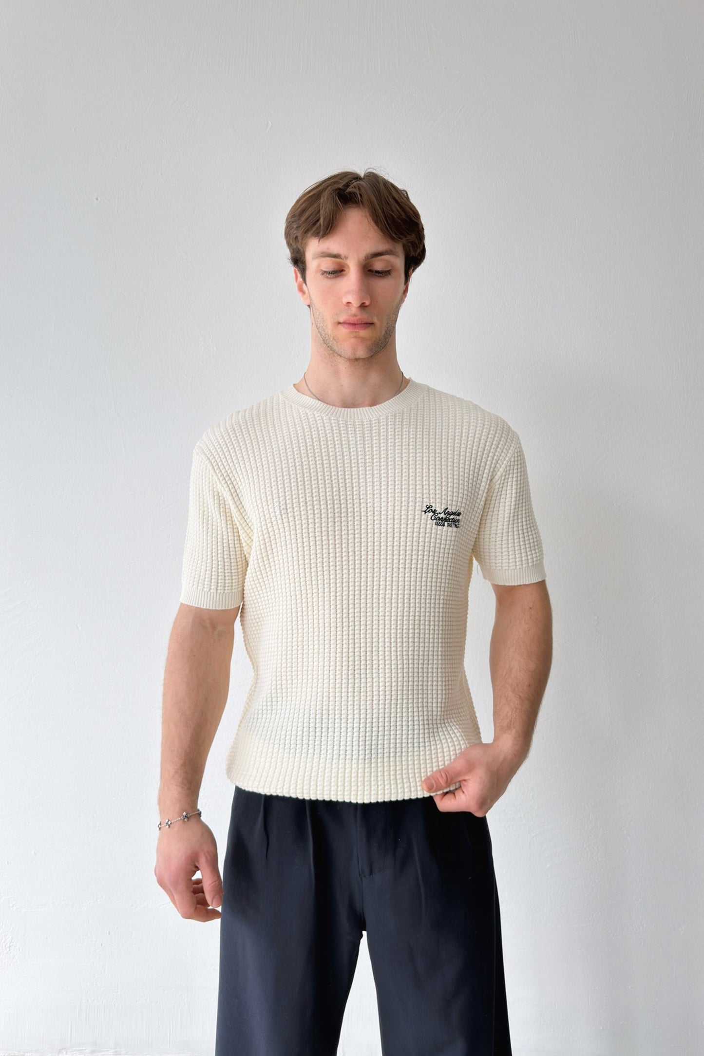Los Angeles Embroidered Knitted T-shirt