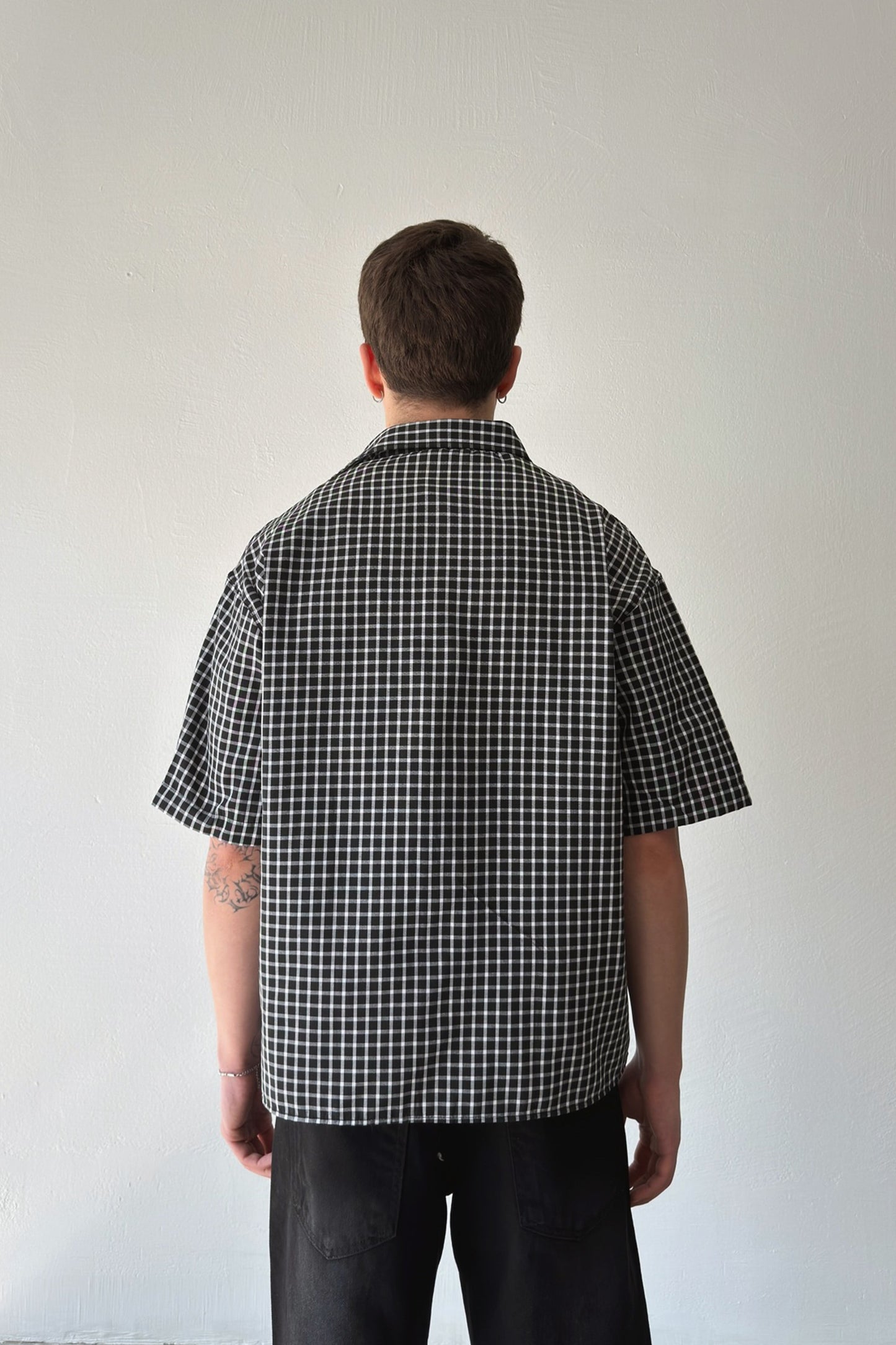 Members Embroidered Plaid Short Sleeve Poplin Shirt