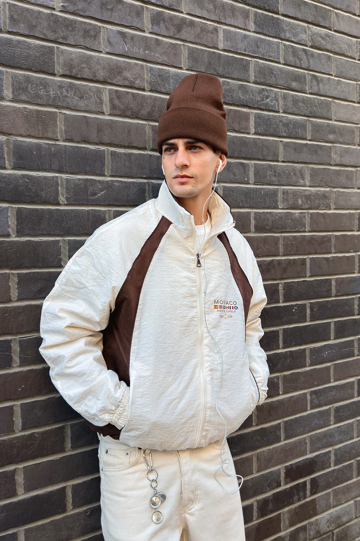Piped Shadow Beıge-Brown Jacket