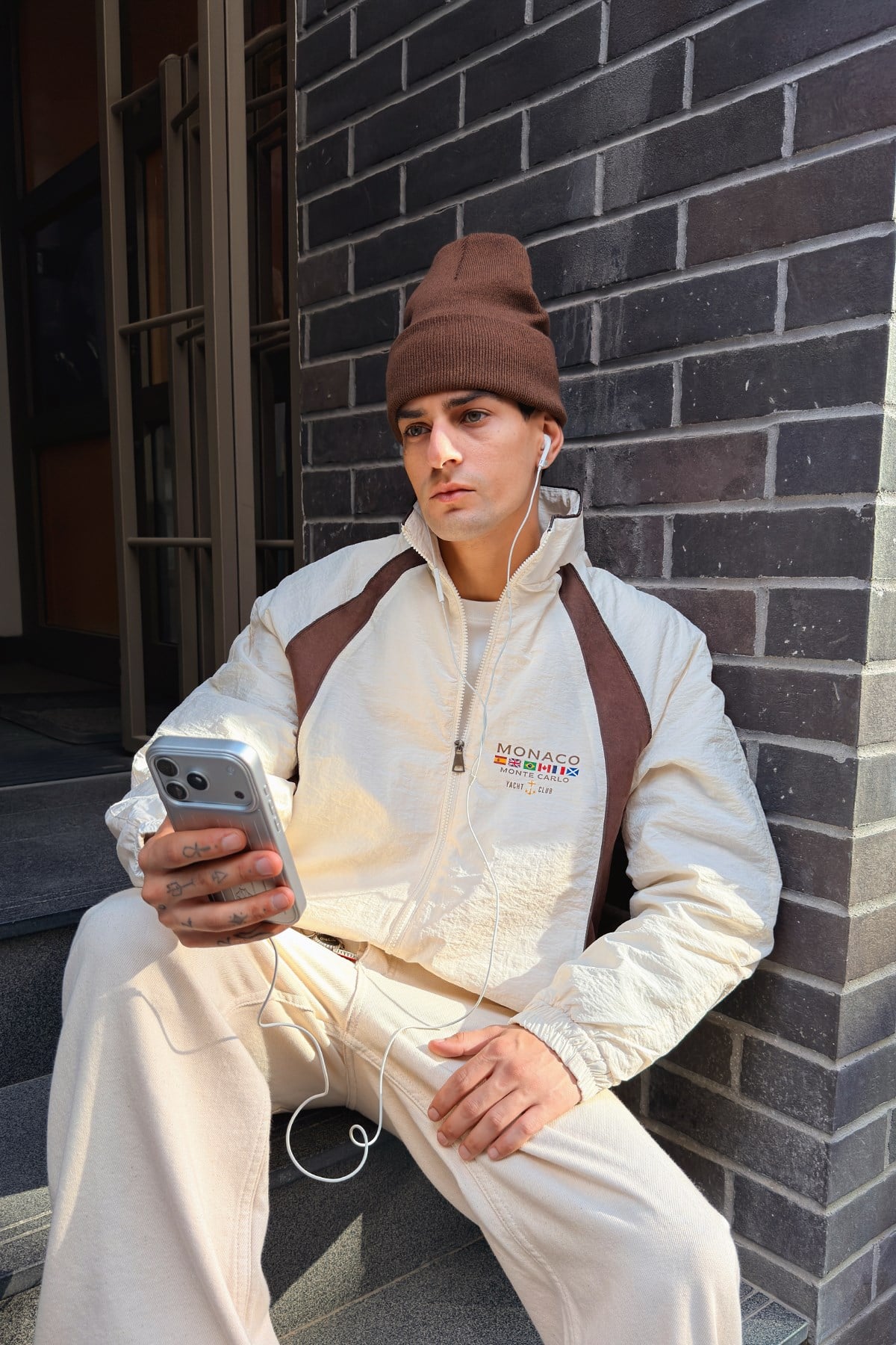 Piped Shadow Beıge-Brown Jacket
