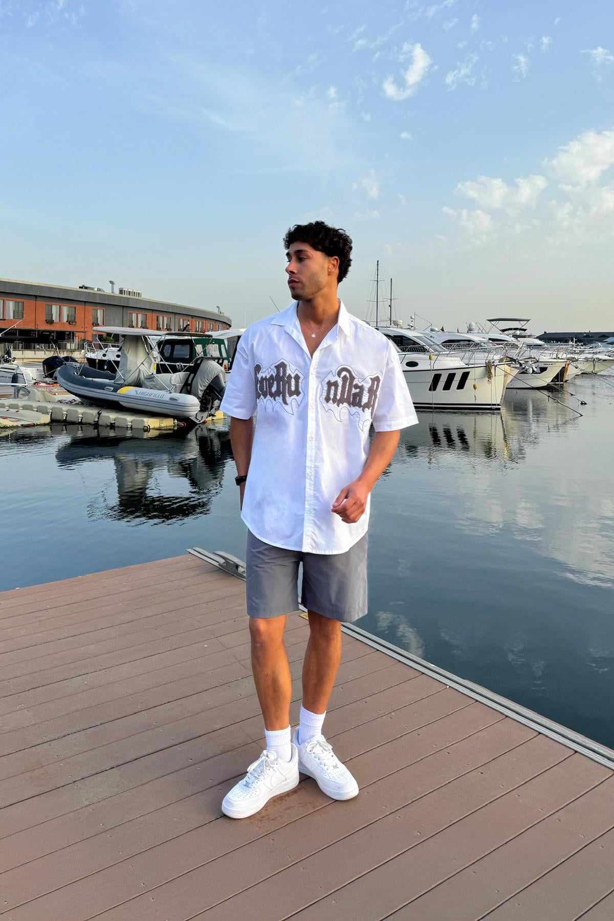Embroidered Pocket Bengalin Shirt White