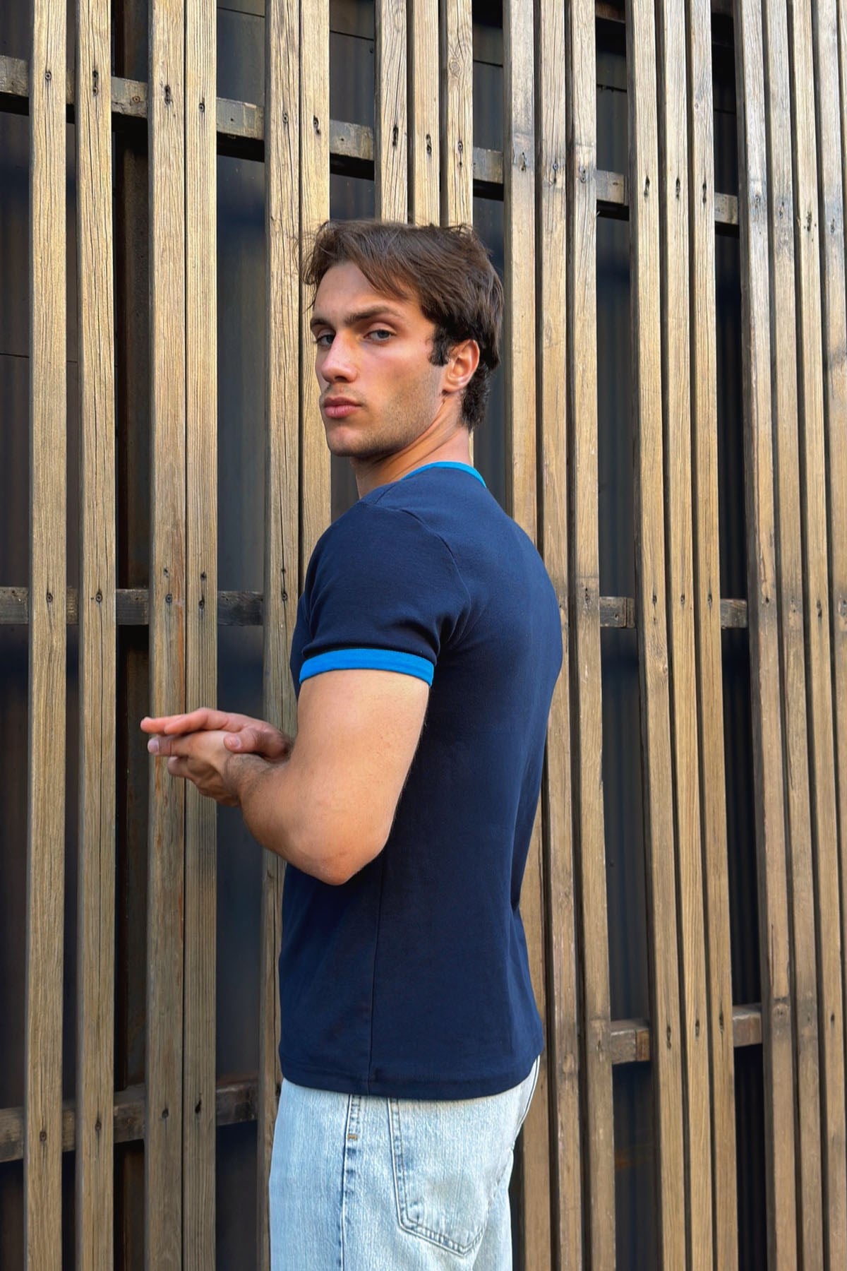 Navy Blue - Blue Ringer Tee
