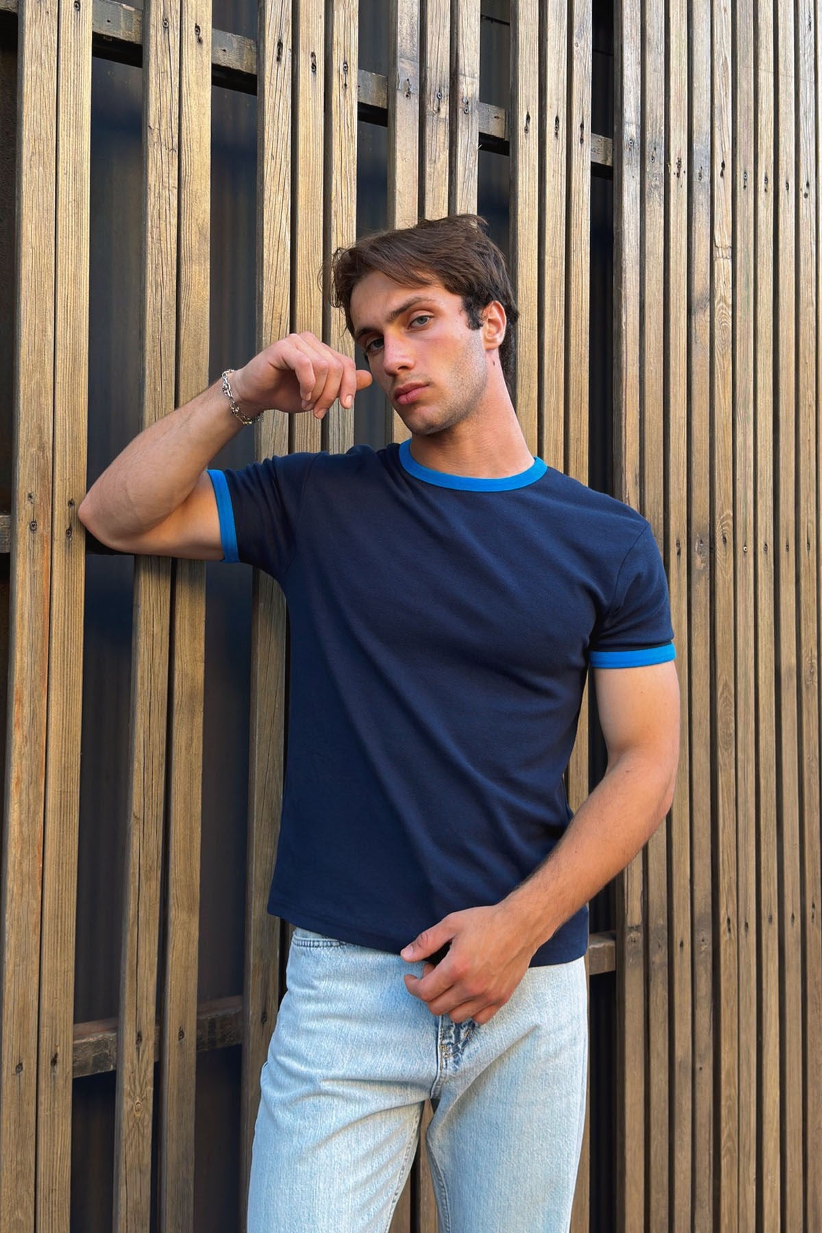 Navy Blue - Blue Ringer Tee