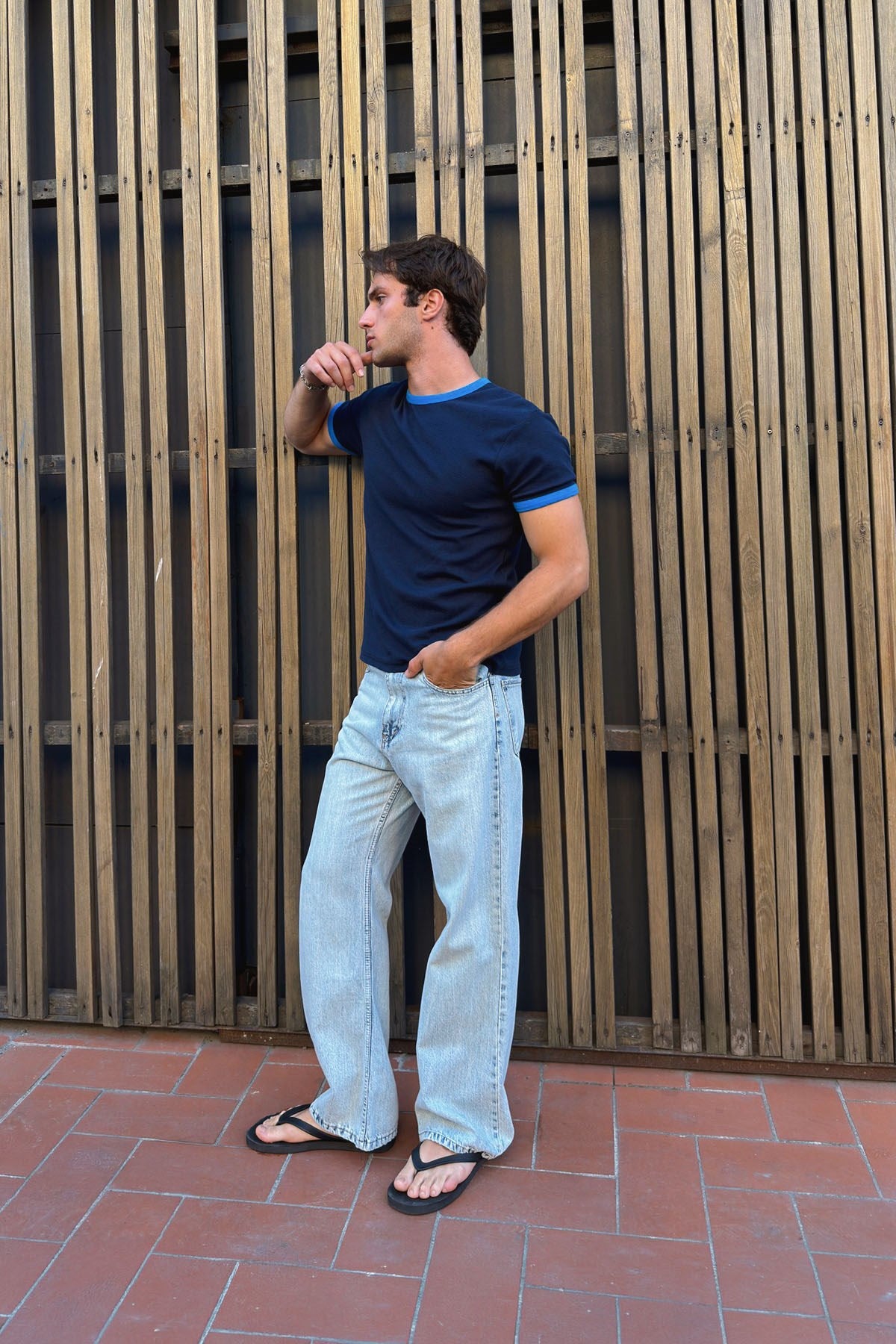Navy Blue - Blue Ringer Tee