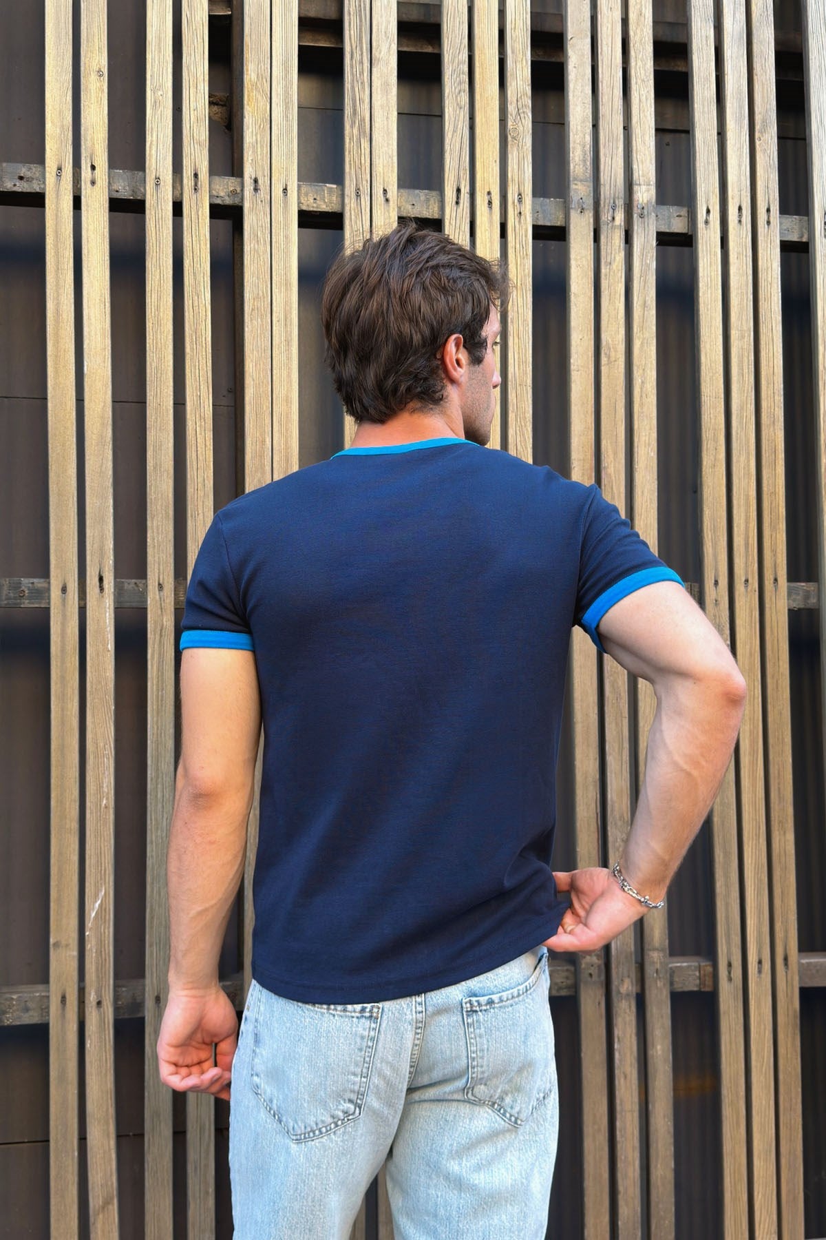 Navy Blue - Blue Ringer Tee