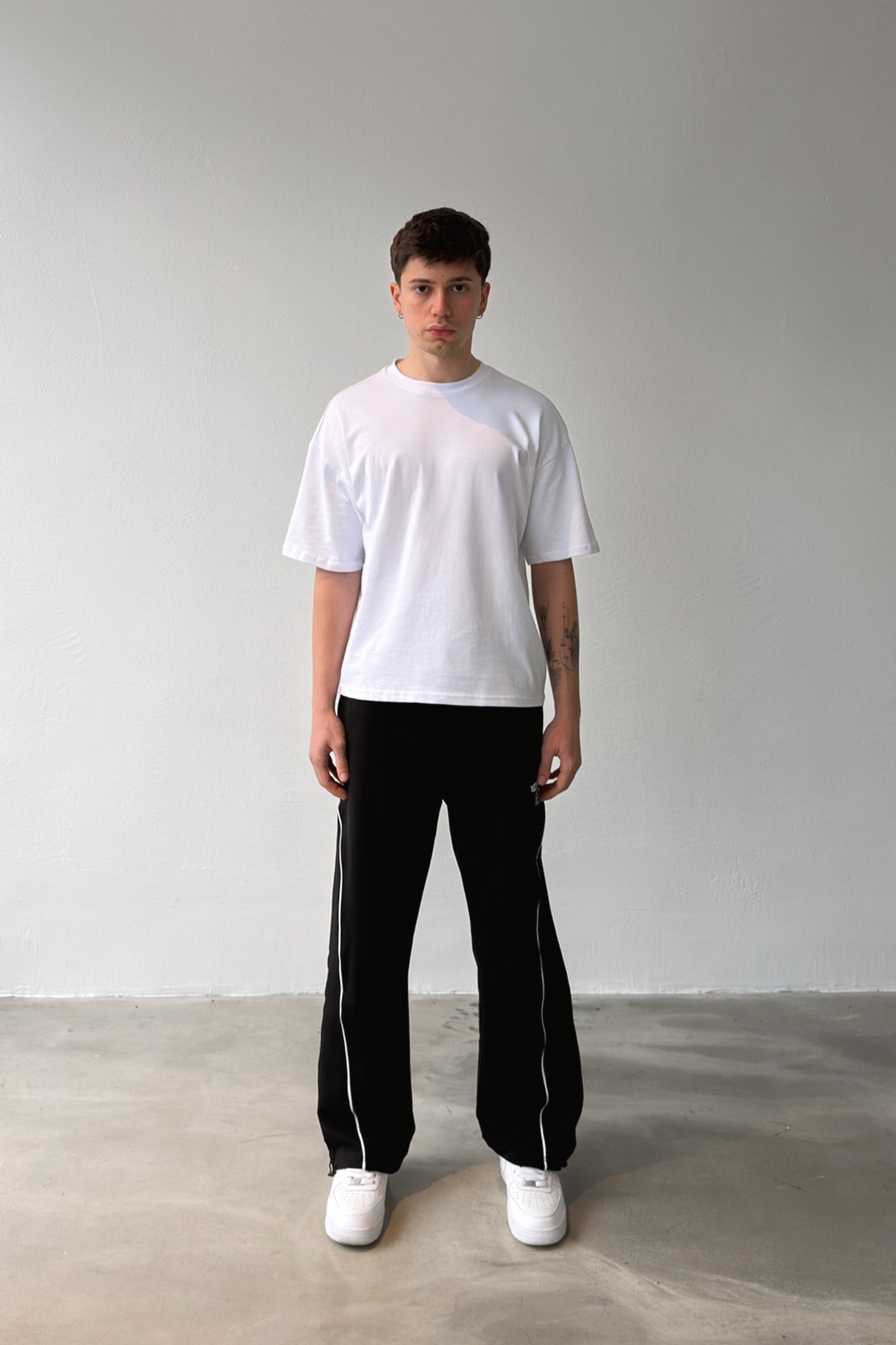 Ny Printed Hem Stopper Baggy Sweatpants