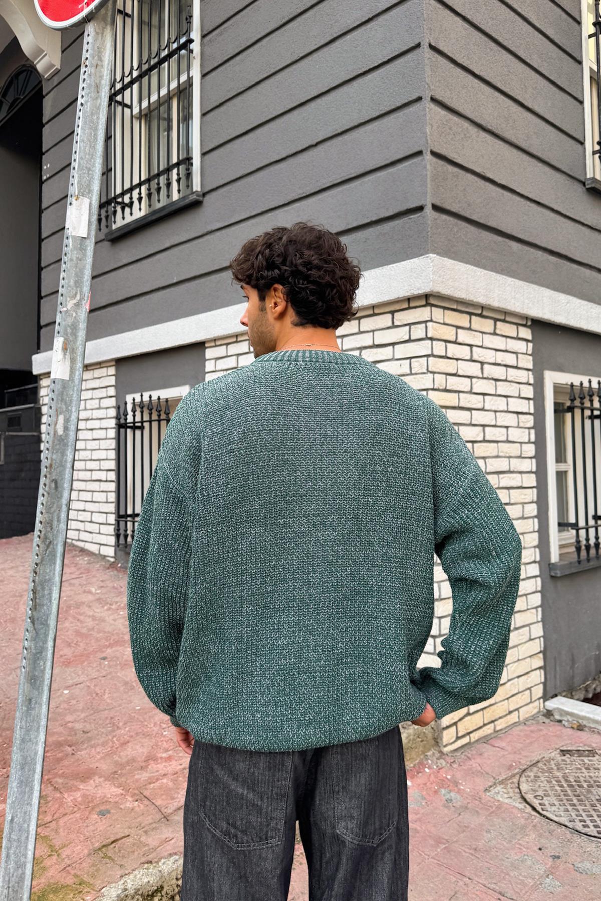 Knitted Sweater Pattern Green