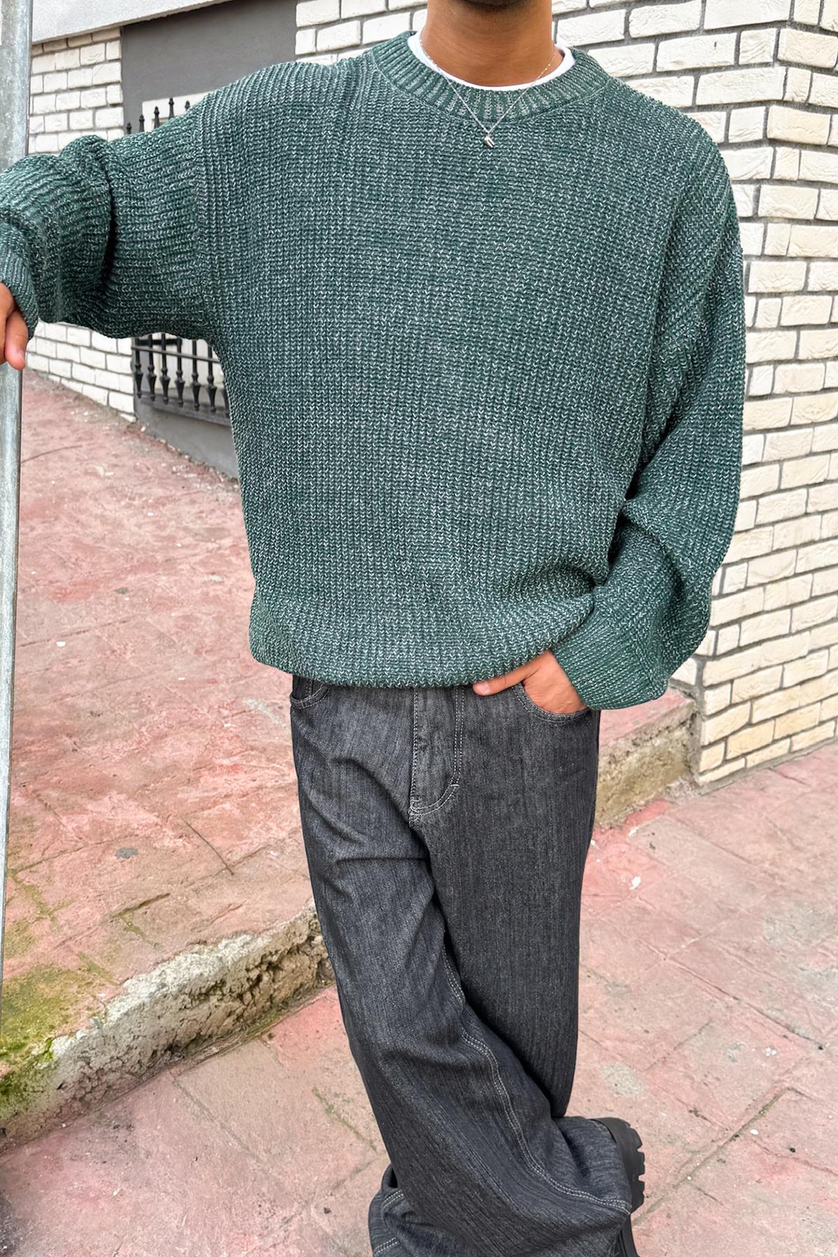 Knitted Sweater Pattern Green
