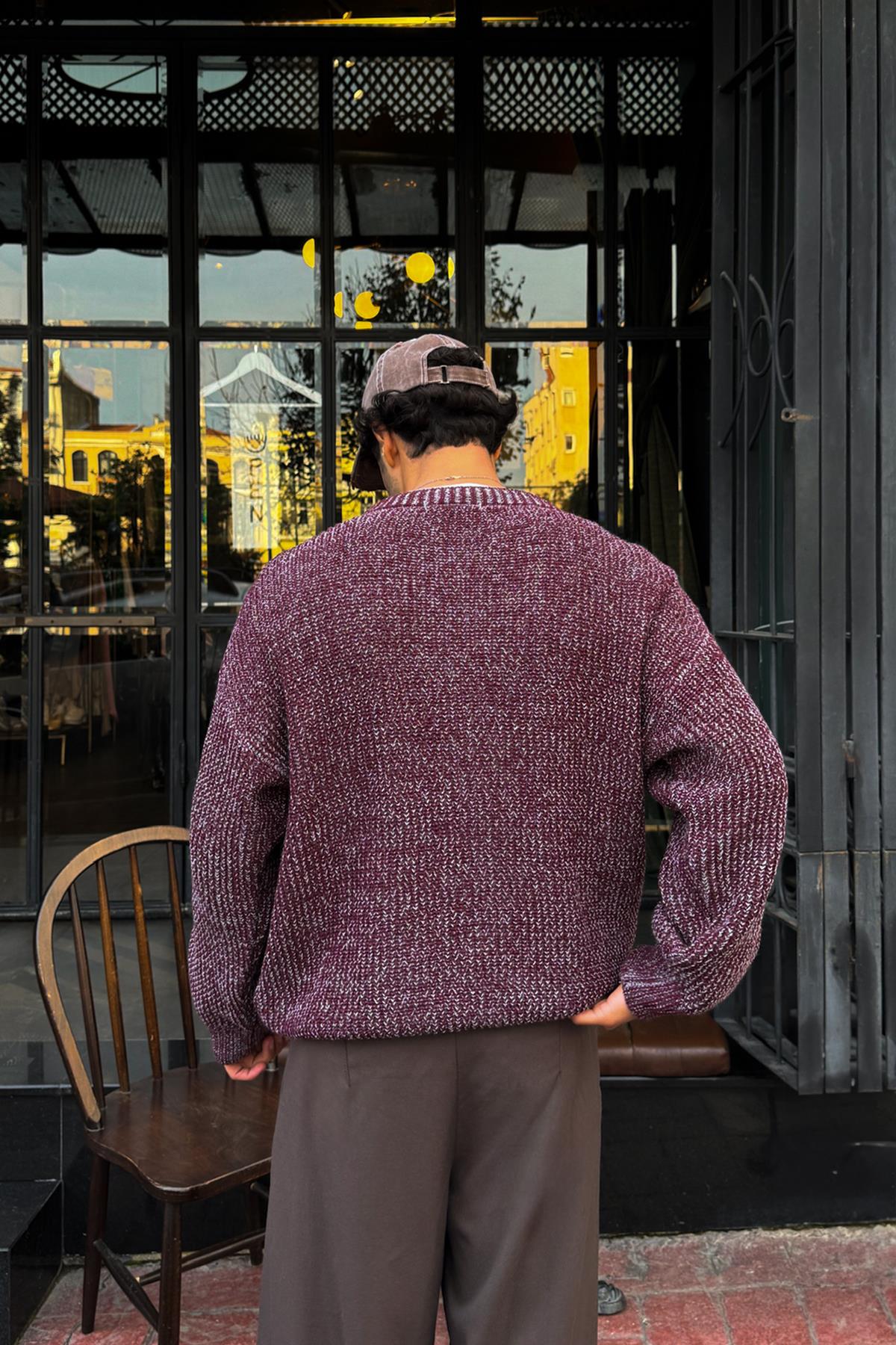 Knitted Sweater Pattern, Burgundy