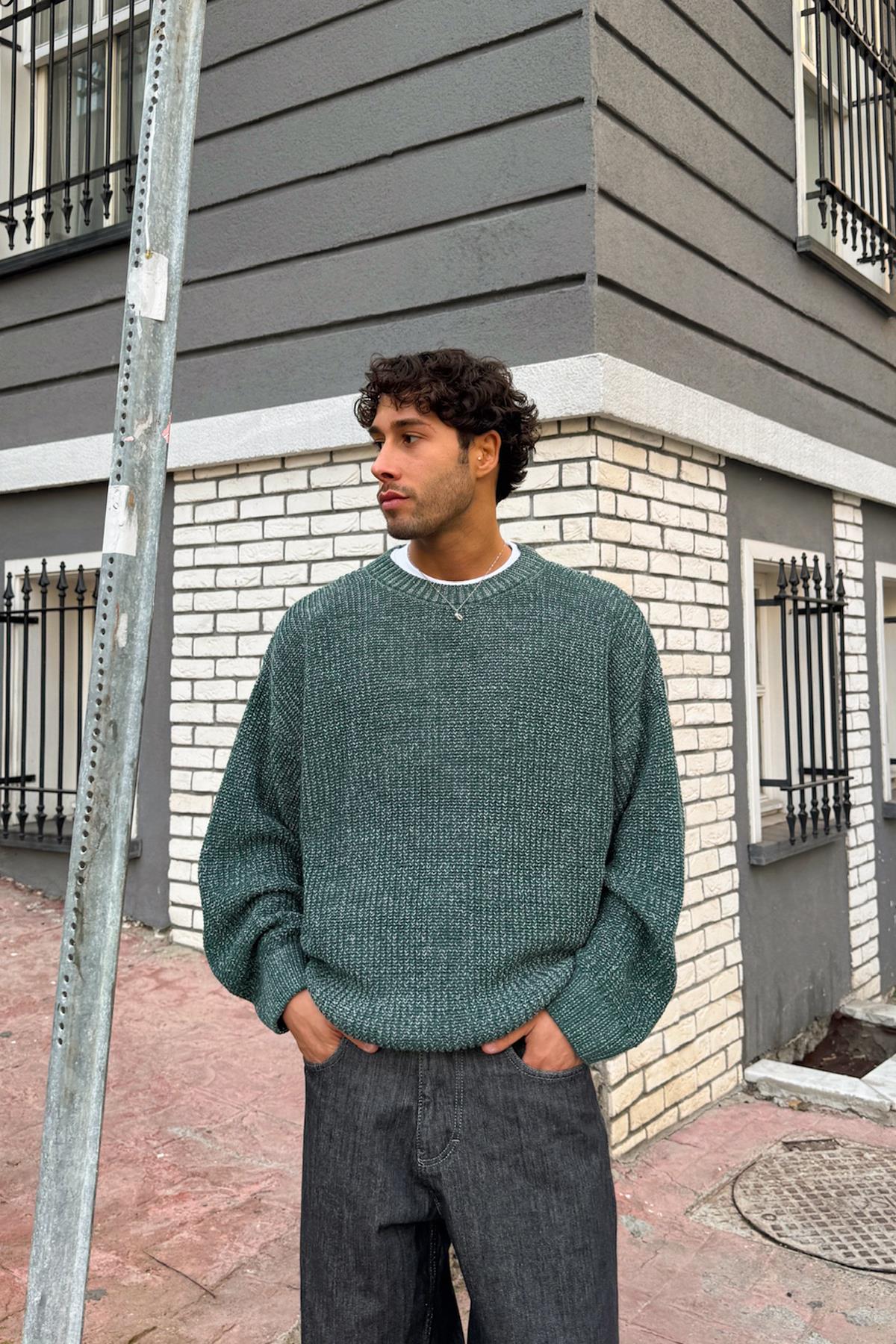 Knitted Sweater Pattern Green