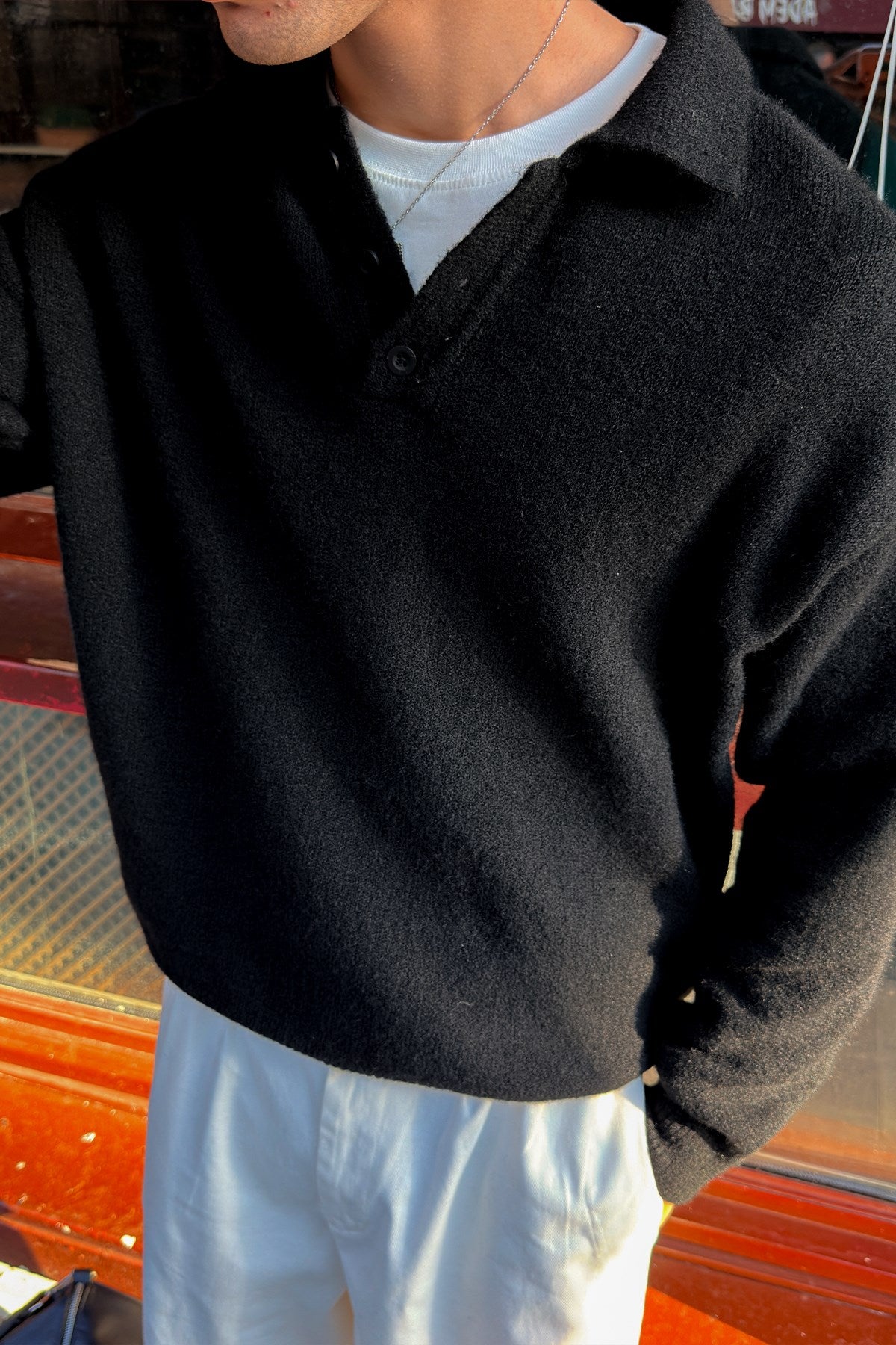 Black Polo-Neck Knit