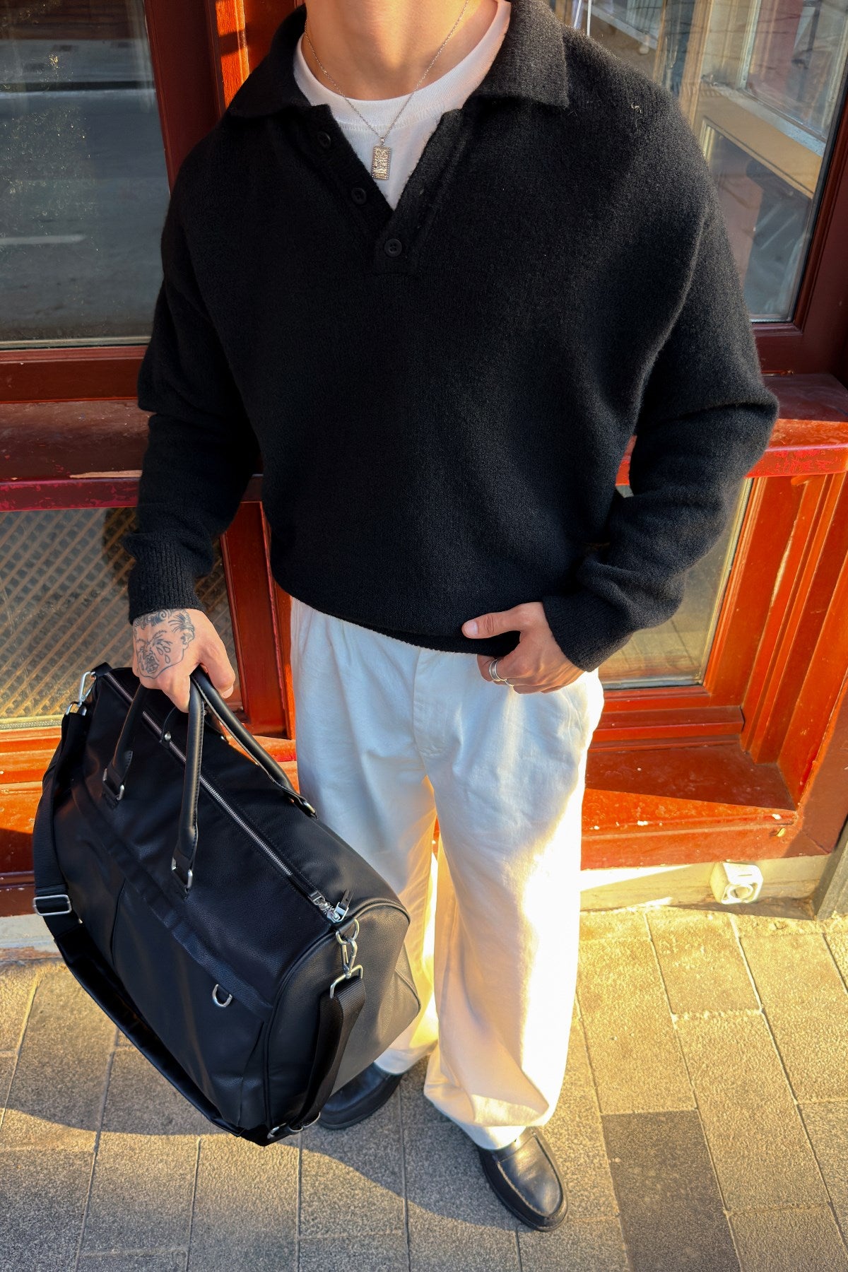 Black Polo-Neck Knit