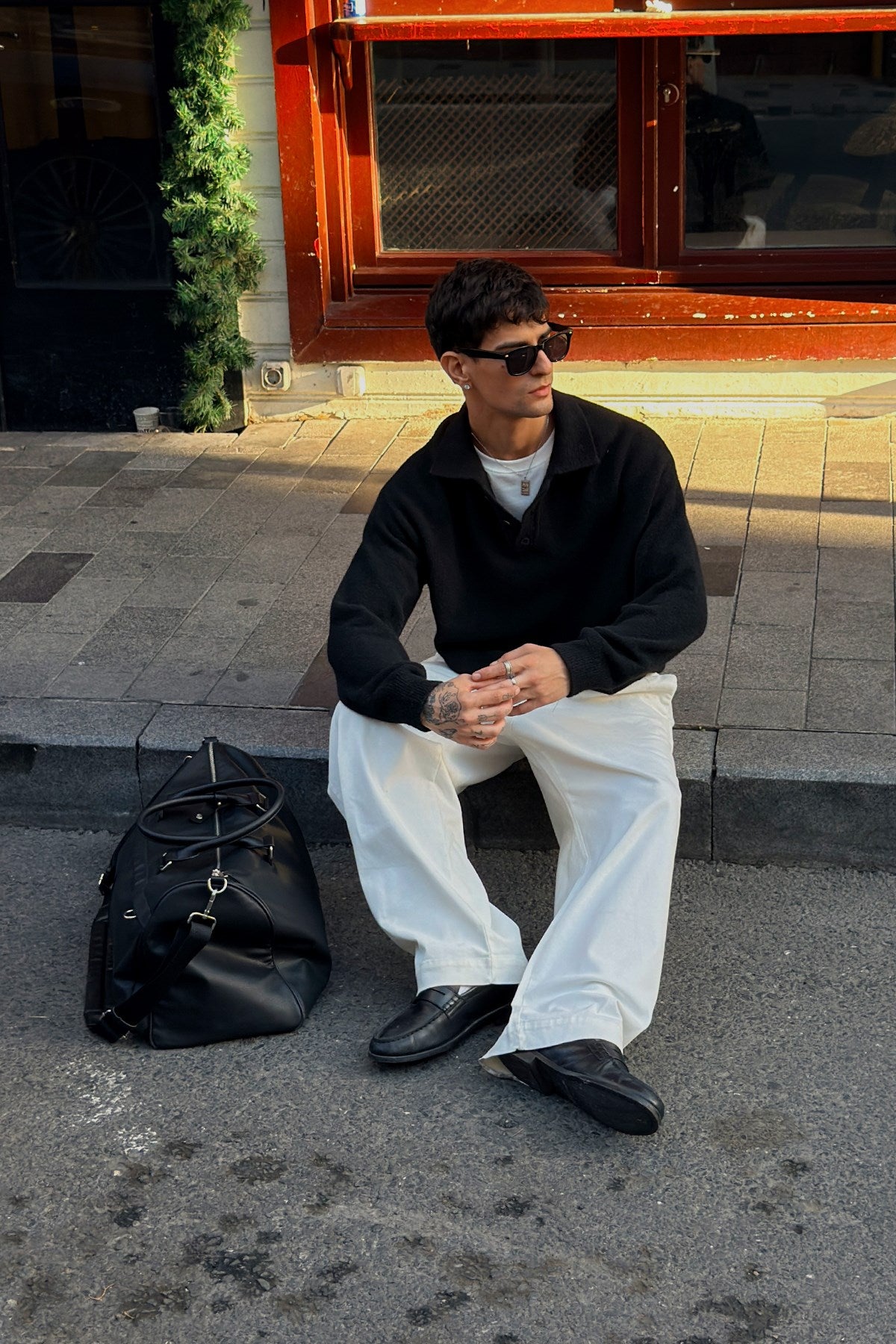 Black Polo-Neck Knit