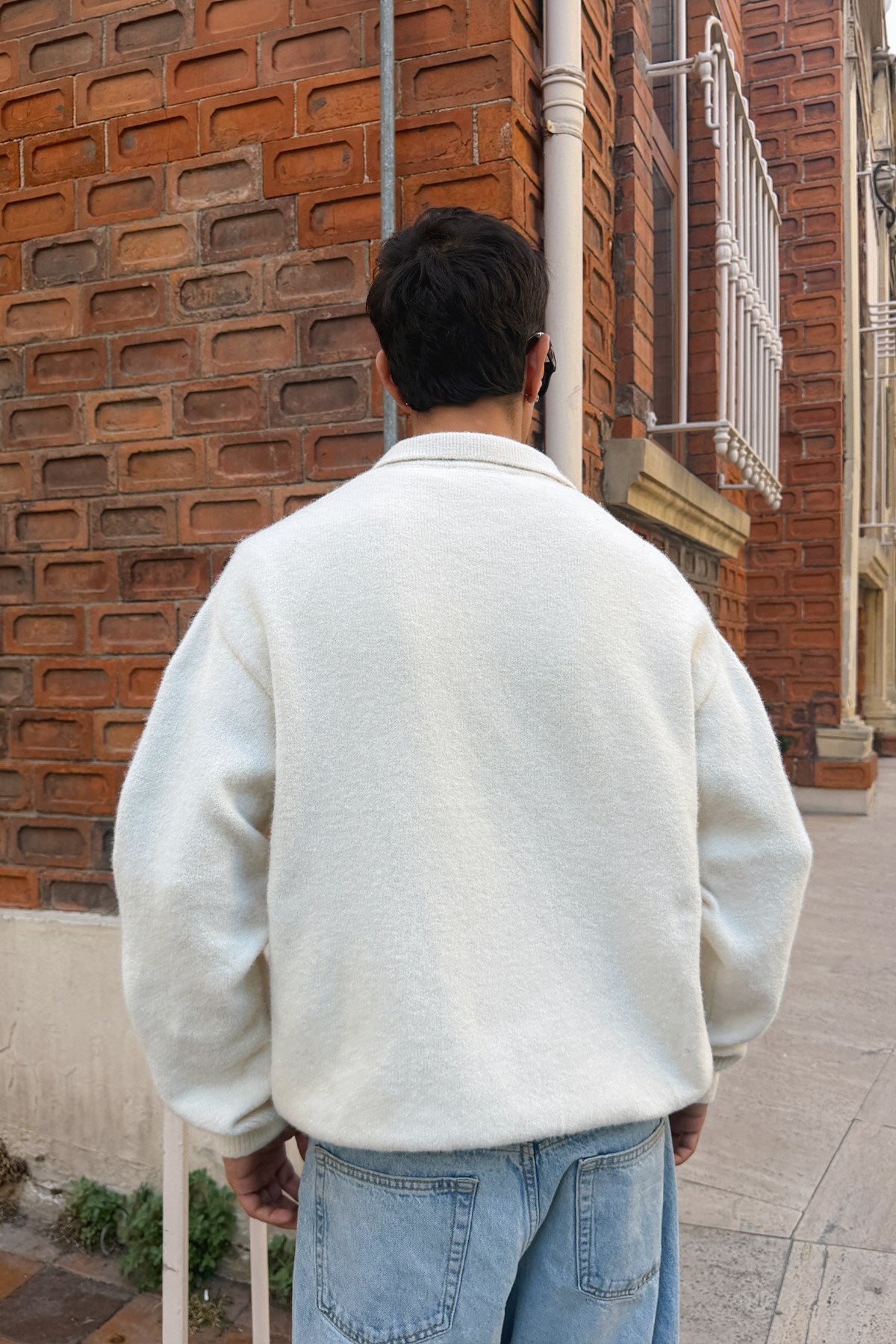 Ecru Polo-Neck Knit