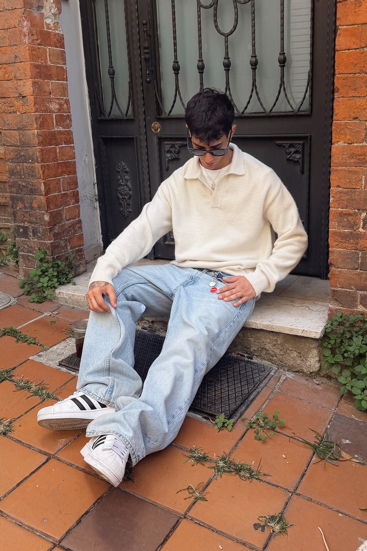 Ecru Polo-Neck Knit
