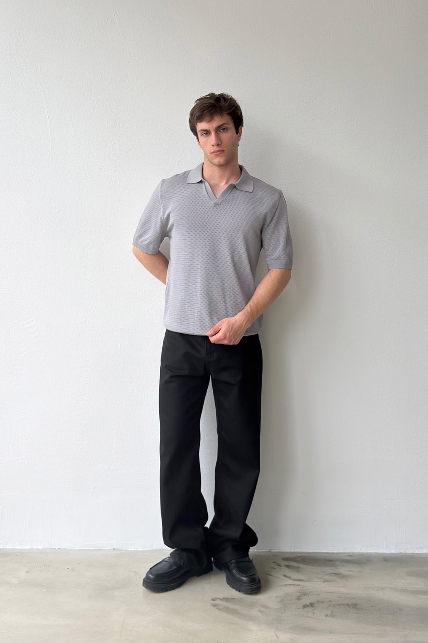 Polo Collar Knit T-shirt