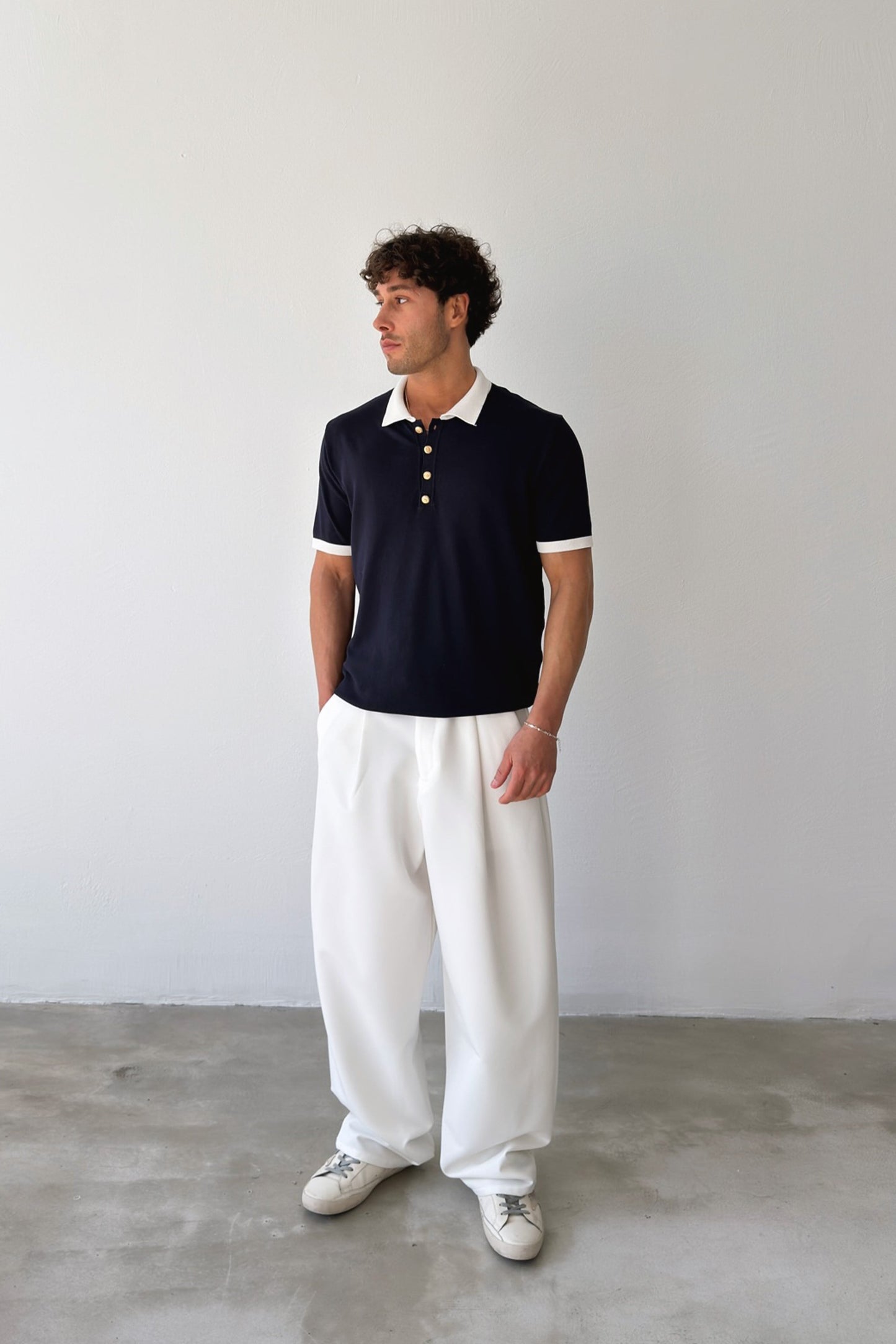 Polo Collar Knit T-shirt