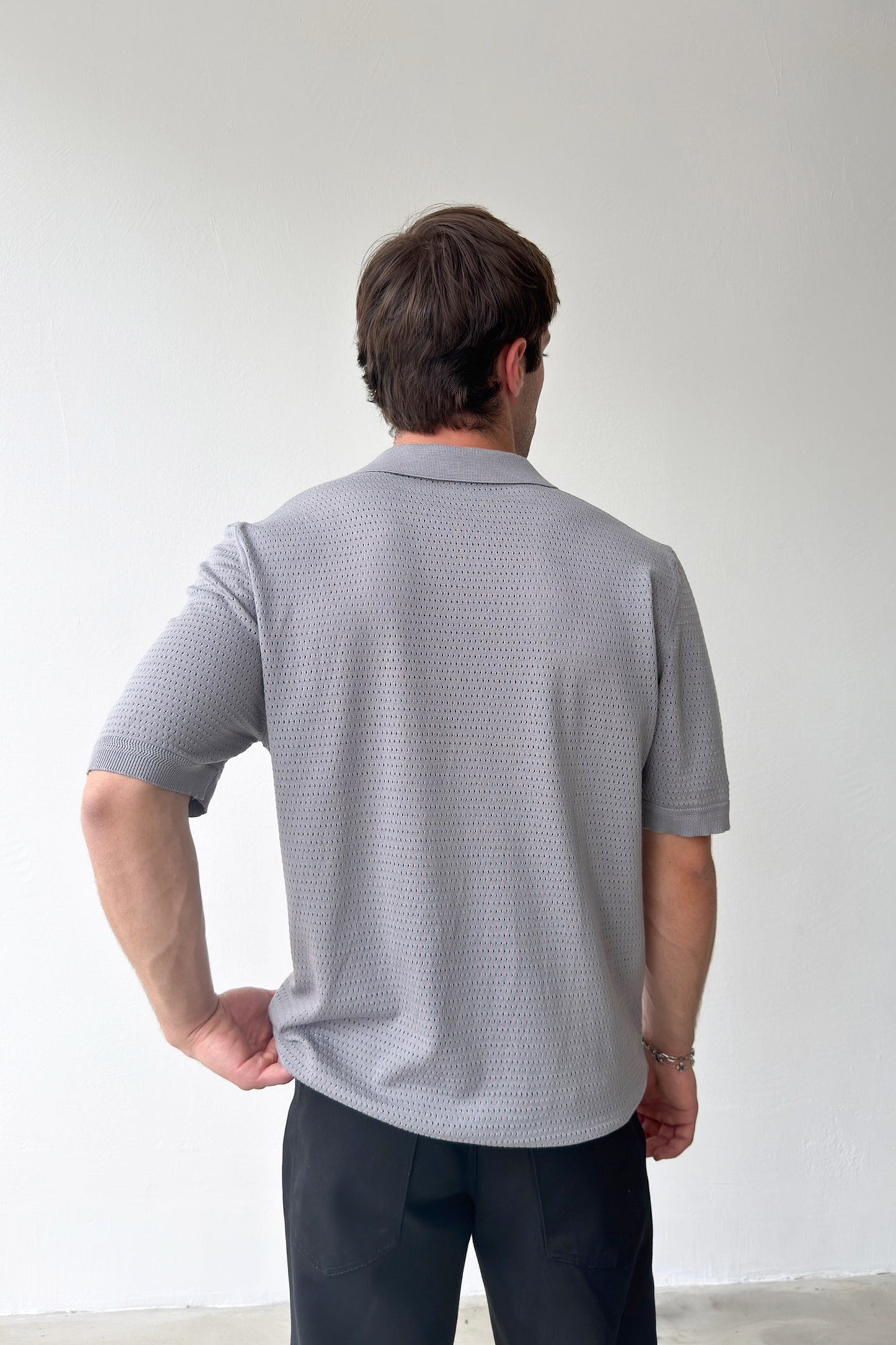 Polo Collar Knit T-shirt