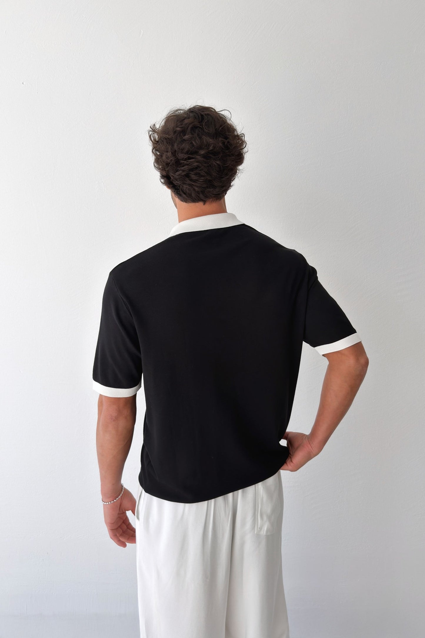 Polo Collar Knit T-shirt