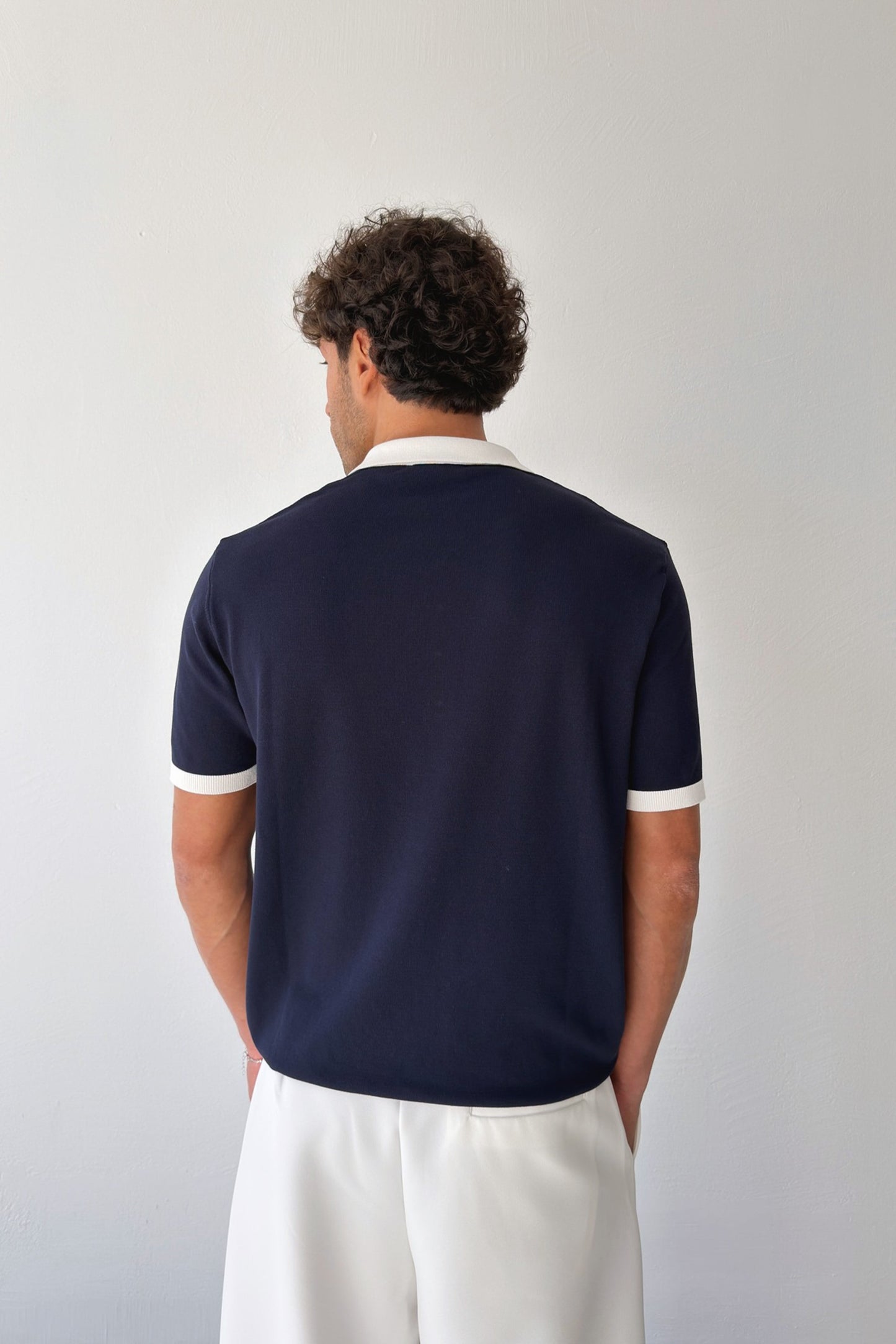 Polo Collar Knit T-shirt