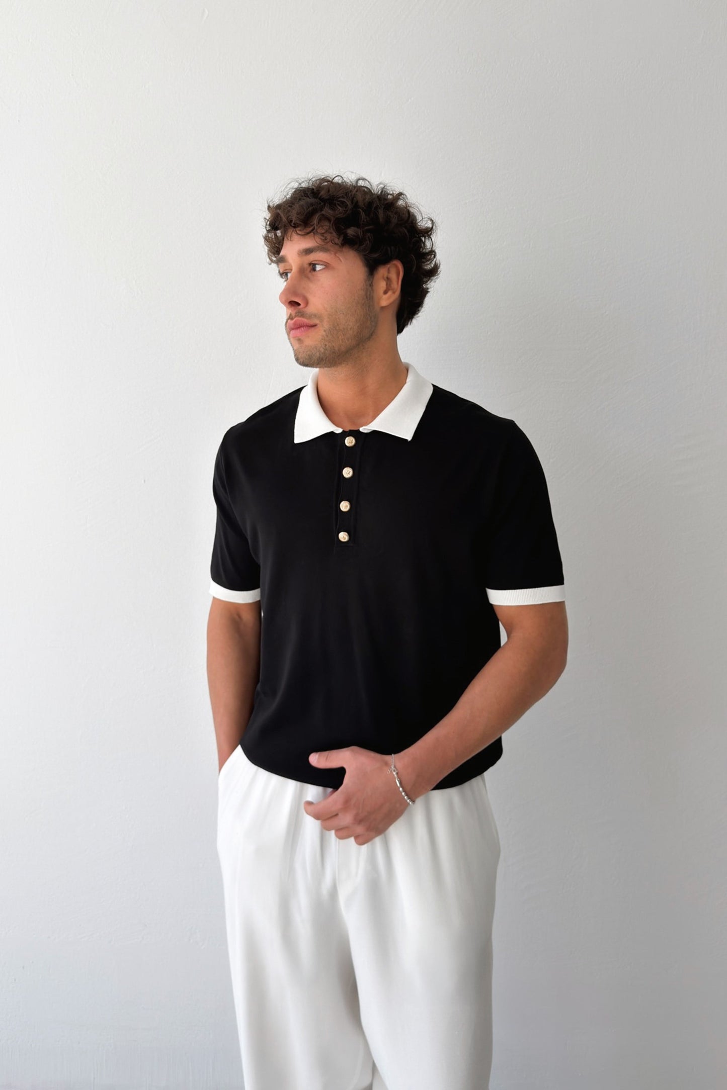 Polo Collar Knit T-shirt