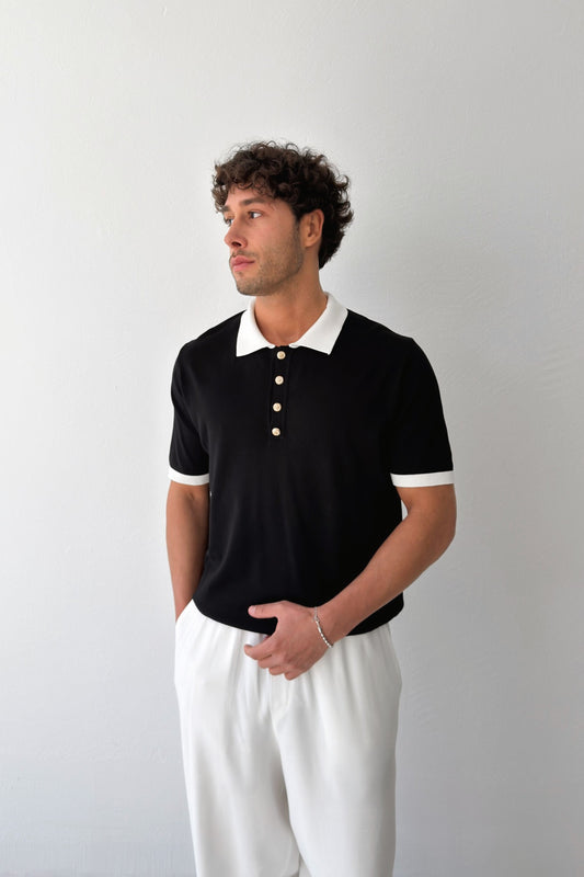 Polo Collar Knit T-shirt